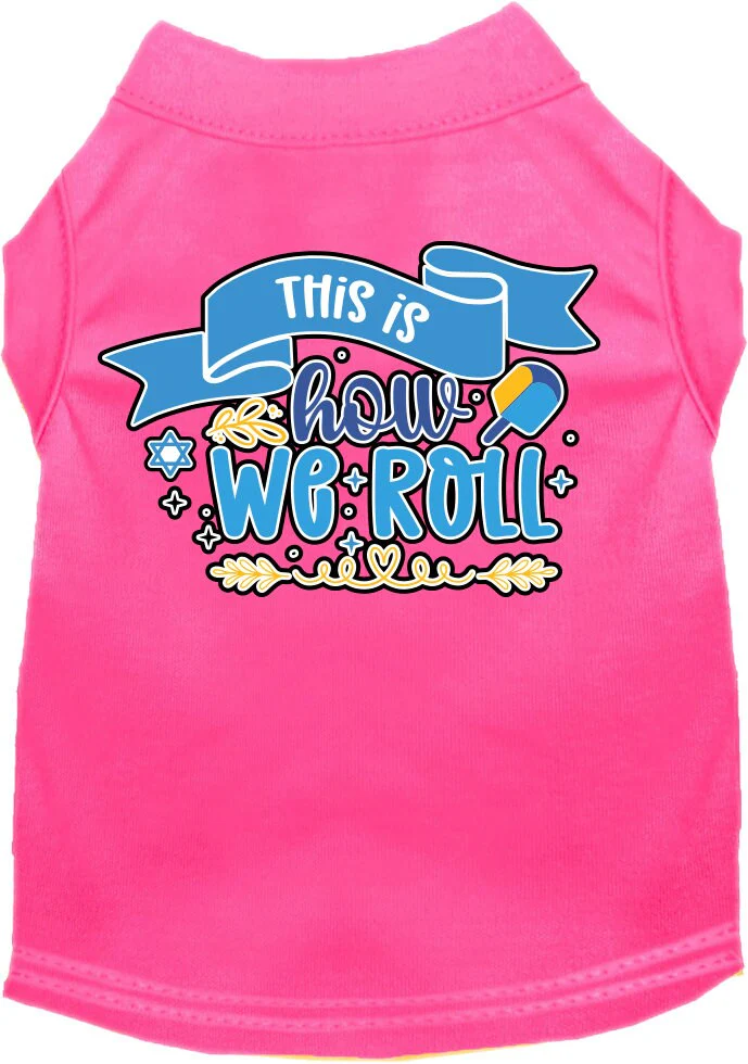 Hanukkah Pet Dog and Cat Shirt Screen Printed, "This Is How We Roll" - Image 10