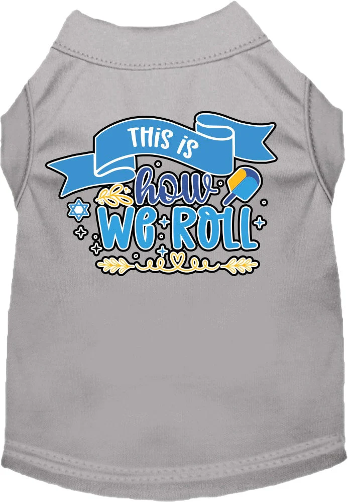Hanukkah Pet Dog and Cat Shirt Screen Printed, "This Is How We Roll" - Image 3
