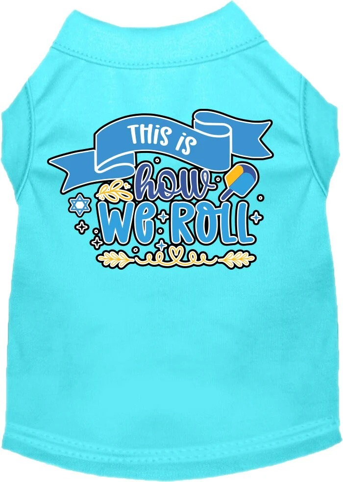 Hanukkah Pet Dog and Cat Shirt Screen Printed, "This Is How We Roll" - Image 8