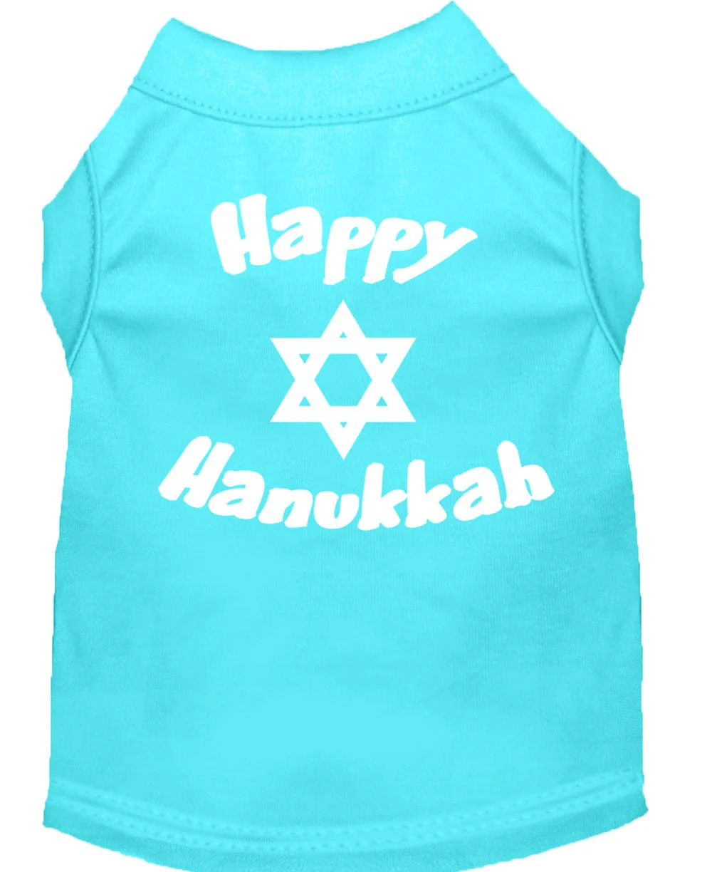 Hanukkah Pet Dog & Cat Shirt Screen Printed, "Happy Hanukkah" - Image 3