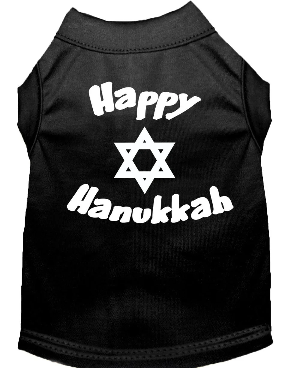 Hanukkah Pet Dog & Cat Shirt Screen Printed, "Happy Hanukkah" - Image 4