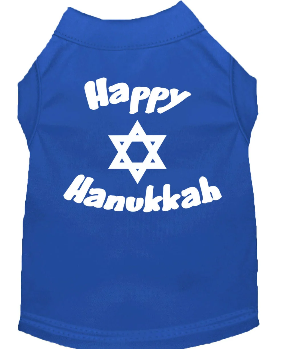 Hanukkah Pet Dog & Cat Shirt Screen Printed, "Happy Hanukkah" - Image 5