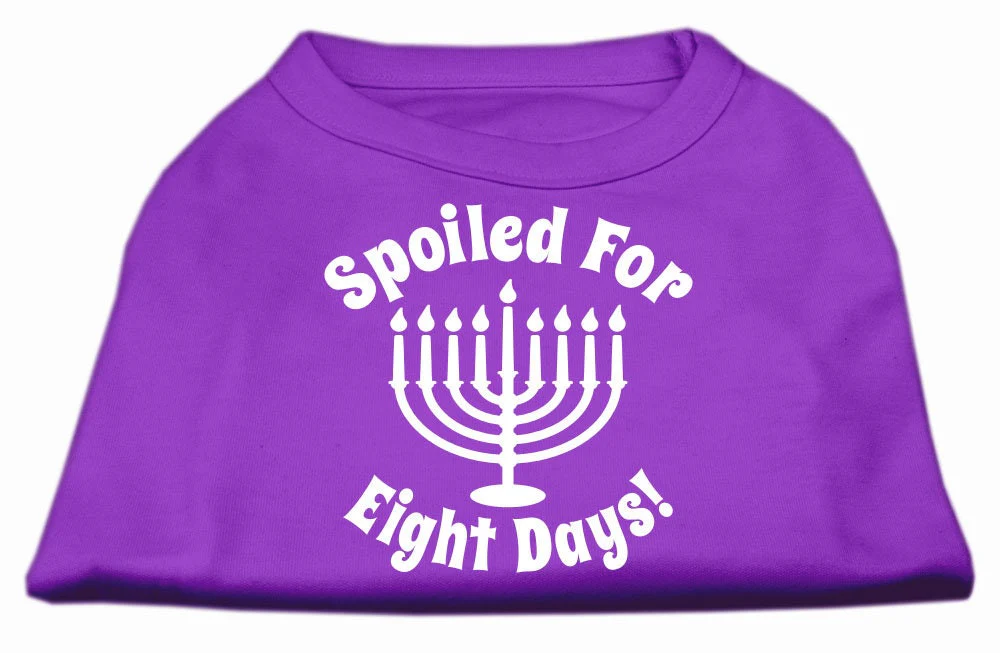 Hanukkah Pet Dog & Cat Shirt Screen Printed, "Spoiled for Eight Days" - Image 5