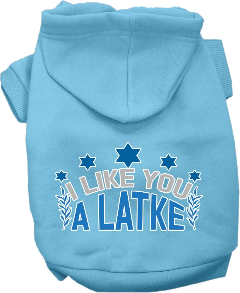 Hanukkah Pet Hoodie "I Like You A Latke" - Image 3
