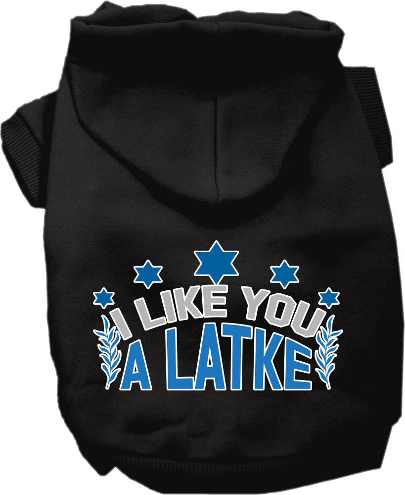 Hanukkah Pet Hoodie "I Like You A Latke" - Image 4
