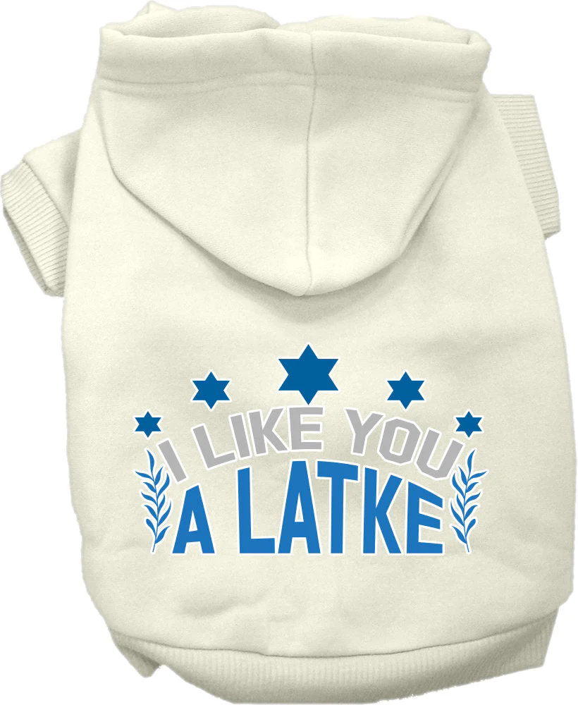 Hanukkah Pet Hoodie "I Like You A Latke" - Image 6