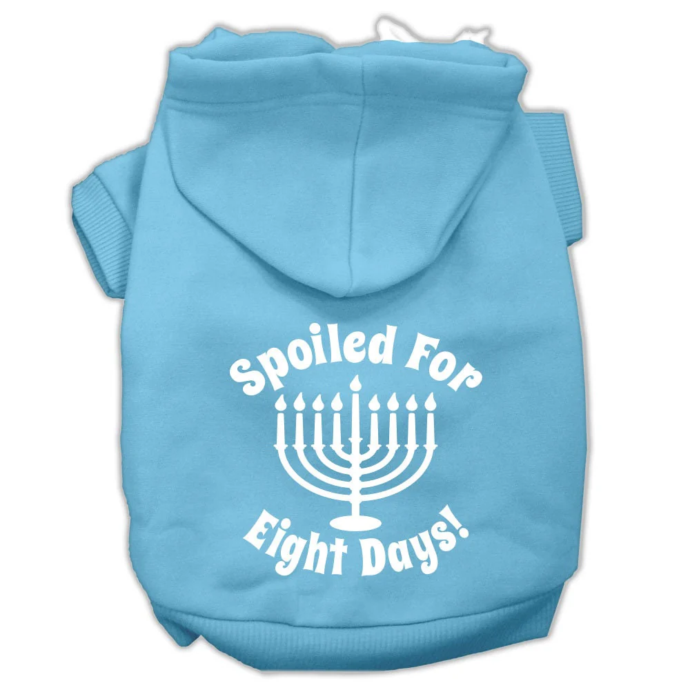 Hanukkah Pet Hoodie Screen Printed, "Spoiled For Eight Days" - Image 10