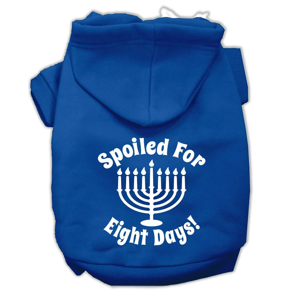Hanukkah Pet Hoodie Screen Printed, "Spoiled For Eight Days" - Image 3