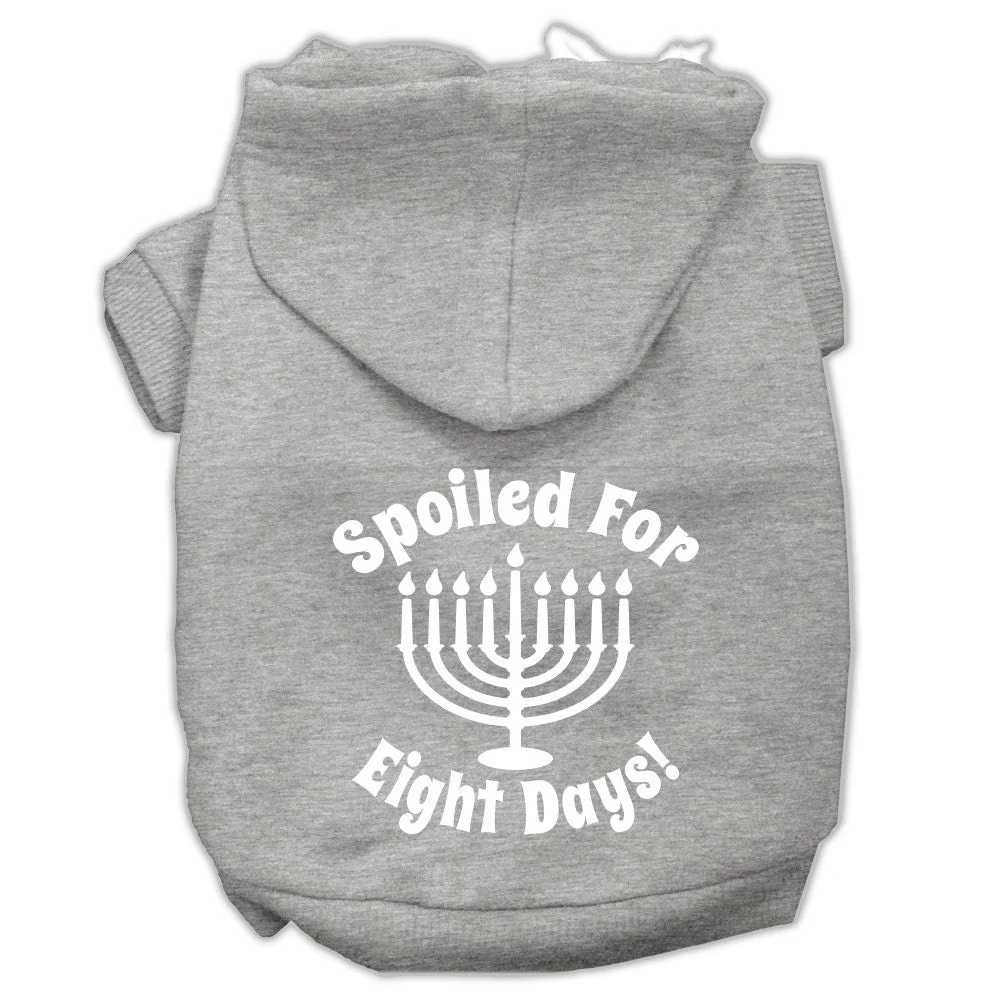 Hanukkah Pet Hoodie Screen Printed, "Spoiled For Eight Days" - Image 4