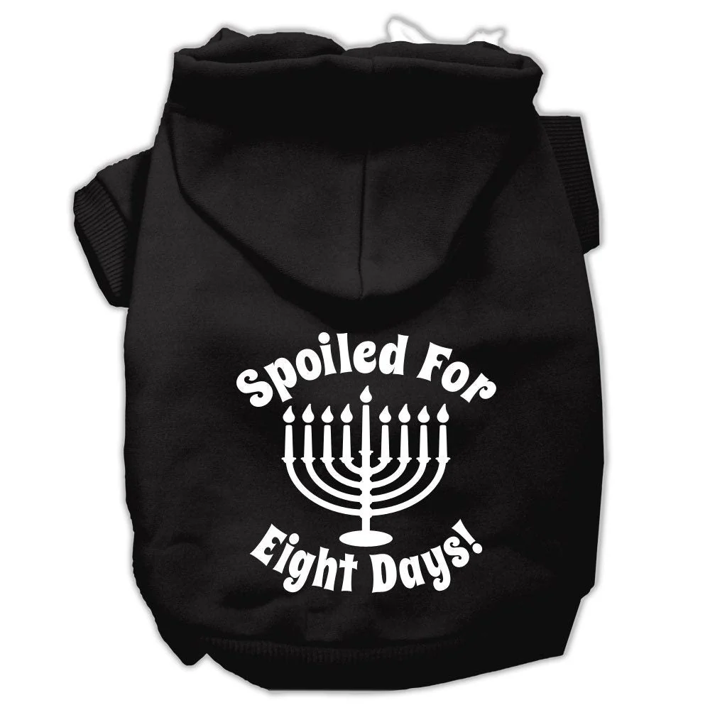 Hanukkah Pet Hoodie Screen Printed, "Spoiled For Eight Days" - Image 5