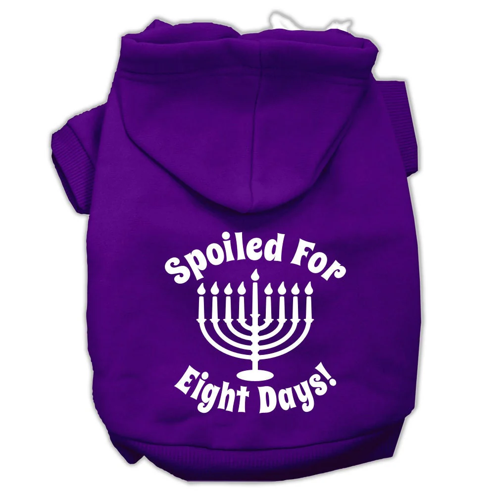 Hanukkah Pet Hoodie Screen Printed, "Spoiled For Eight Days" - Image 7