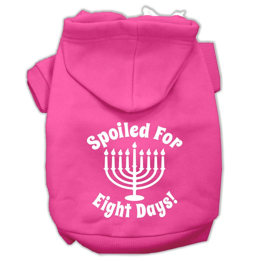 Hanukkah Pet Hoodie Screen Printed, "Spoiled For Eight Days" - Image 9