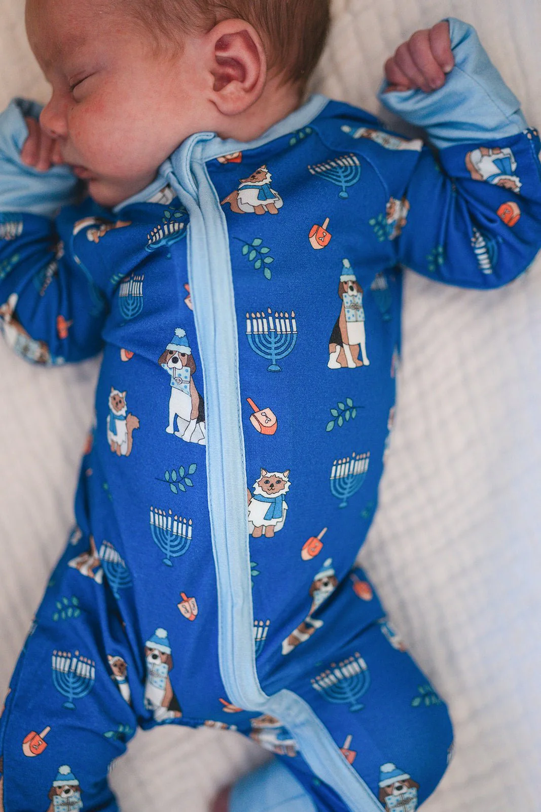 Hanukkah Pets (Convertible Zip Footies) - Blue - Image 11