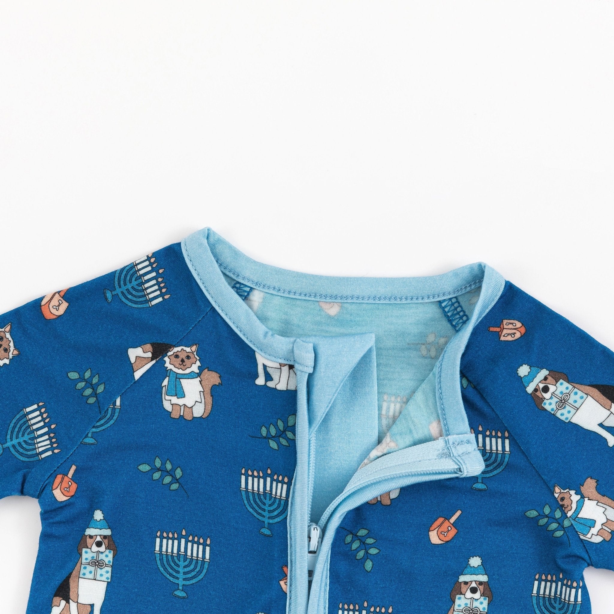 Hanukkah Pets (Convertible Zip Footies) - Blue - Image 7