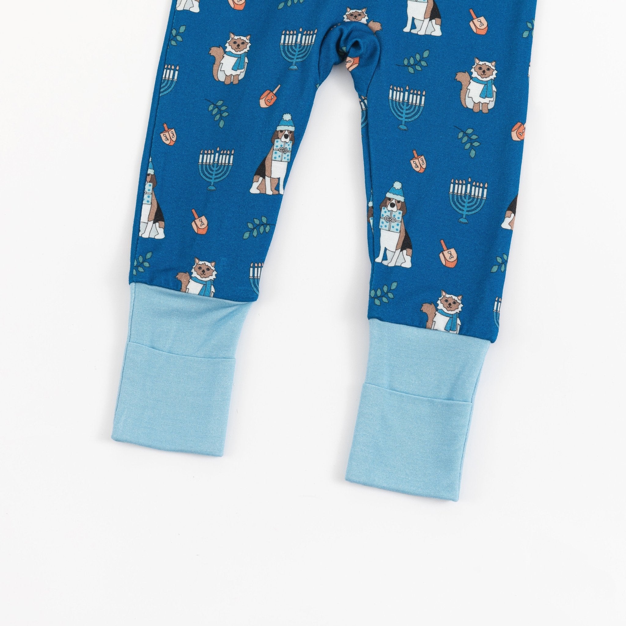 Hanukkah Pets (Convertible Zip Footies) - Blue - Image 9