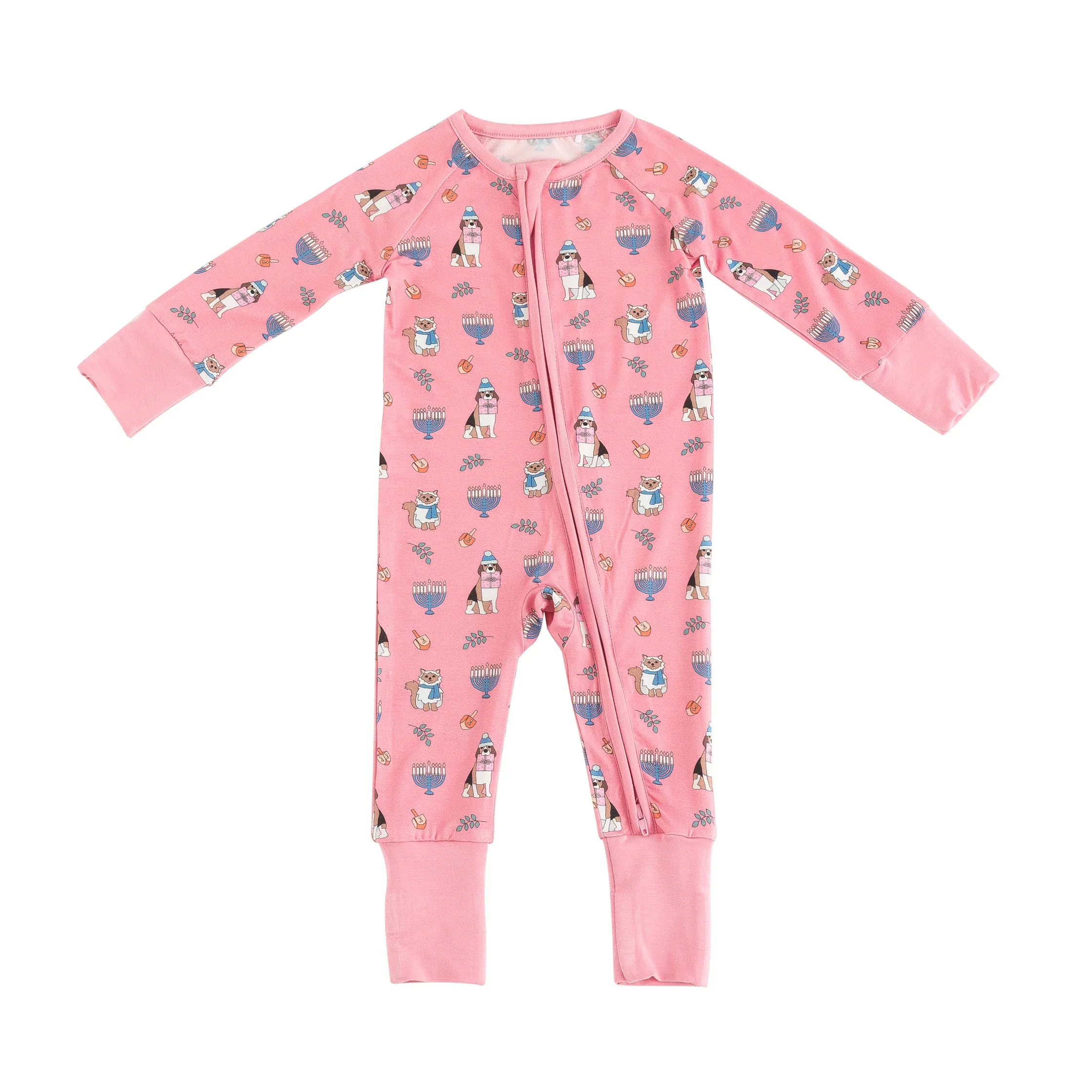 Hanukkah Pets (Convertible Zip Footies) - Pink - Image 2
