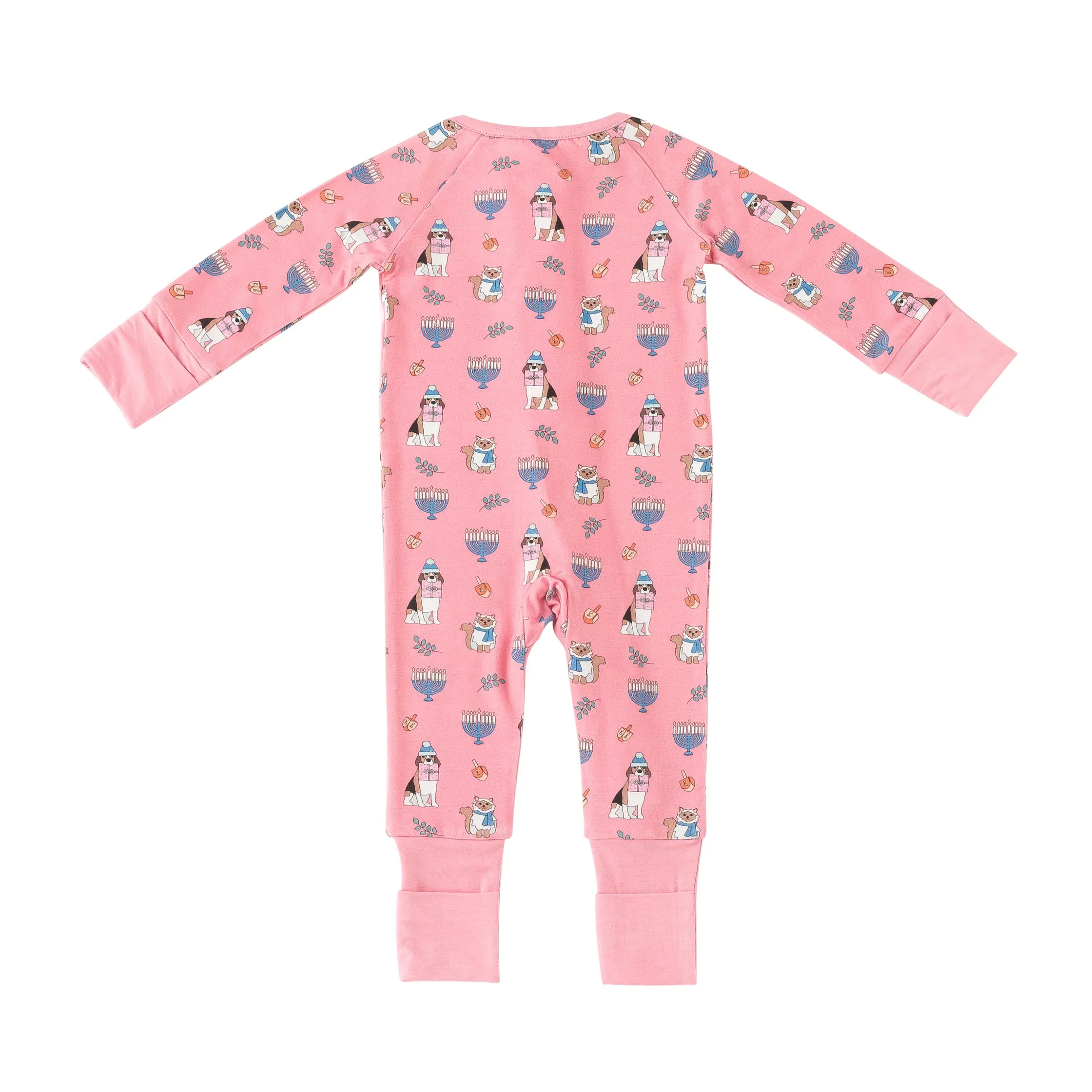 Hanukkah Pets (Convertible Zip Footies) - Pink - Image 7