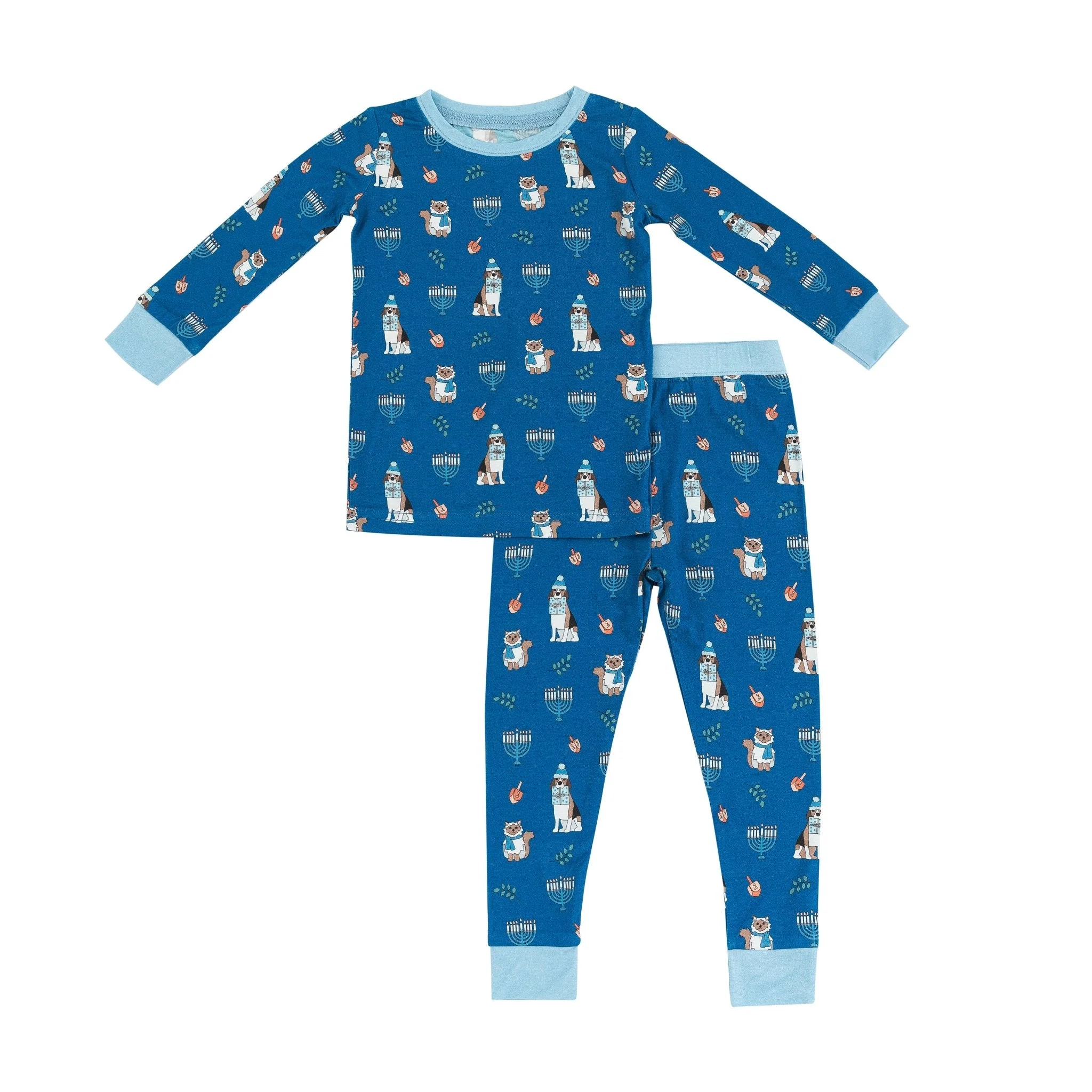 Hanukkah Pets (Long Sleeve PJ) - Blue - Image 3