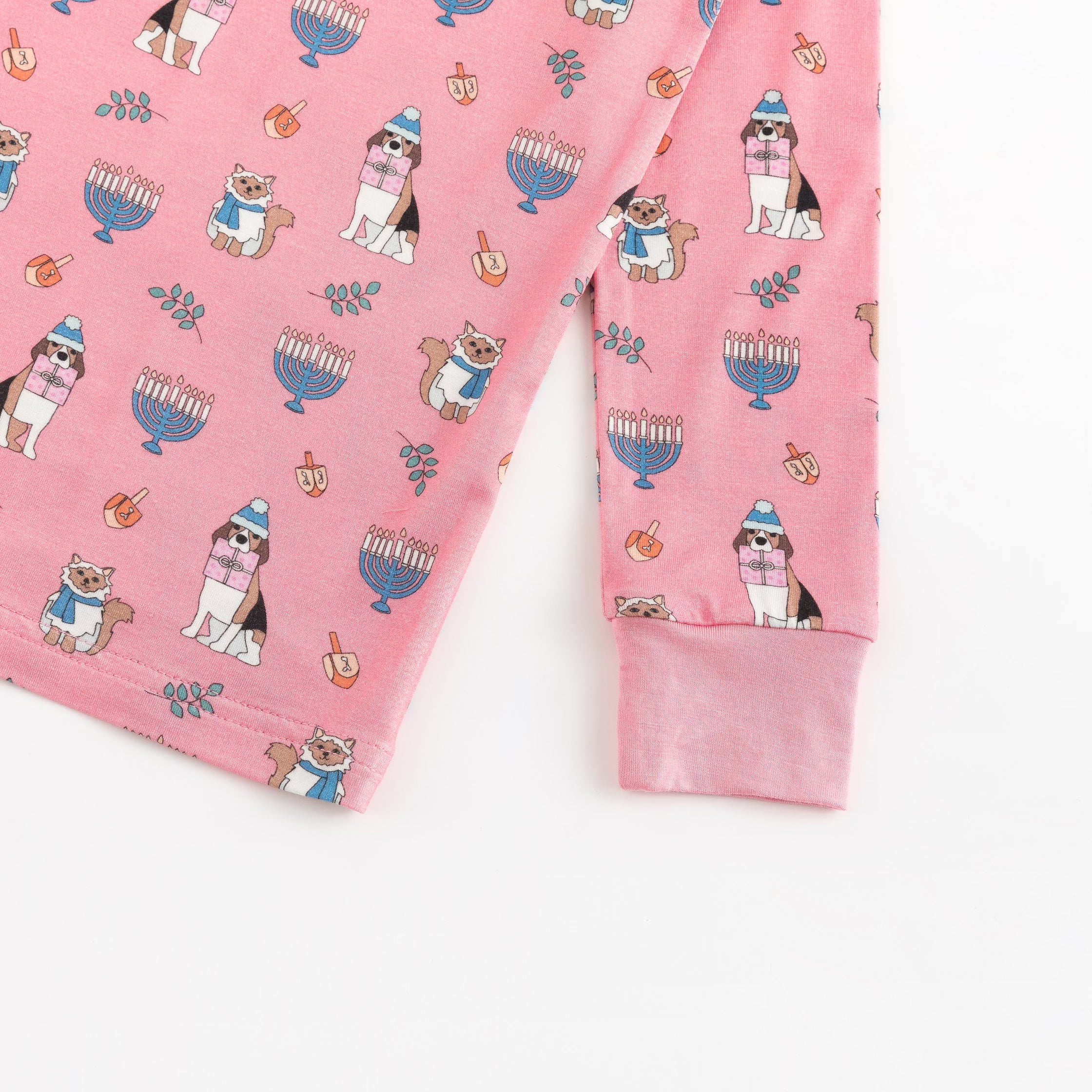 Hanukkah Pets (Long Sleeve PJ) - Pink - Image 3