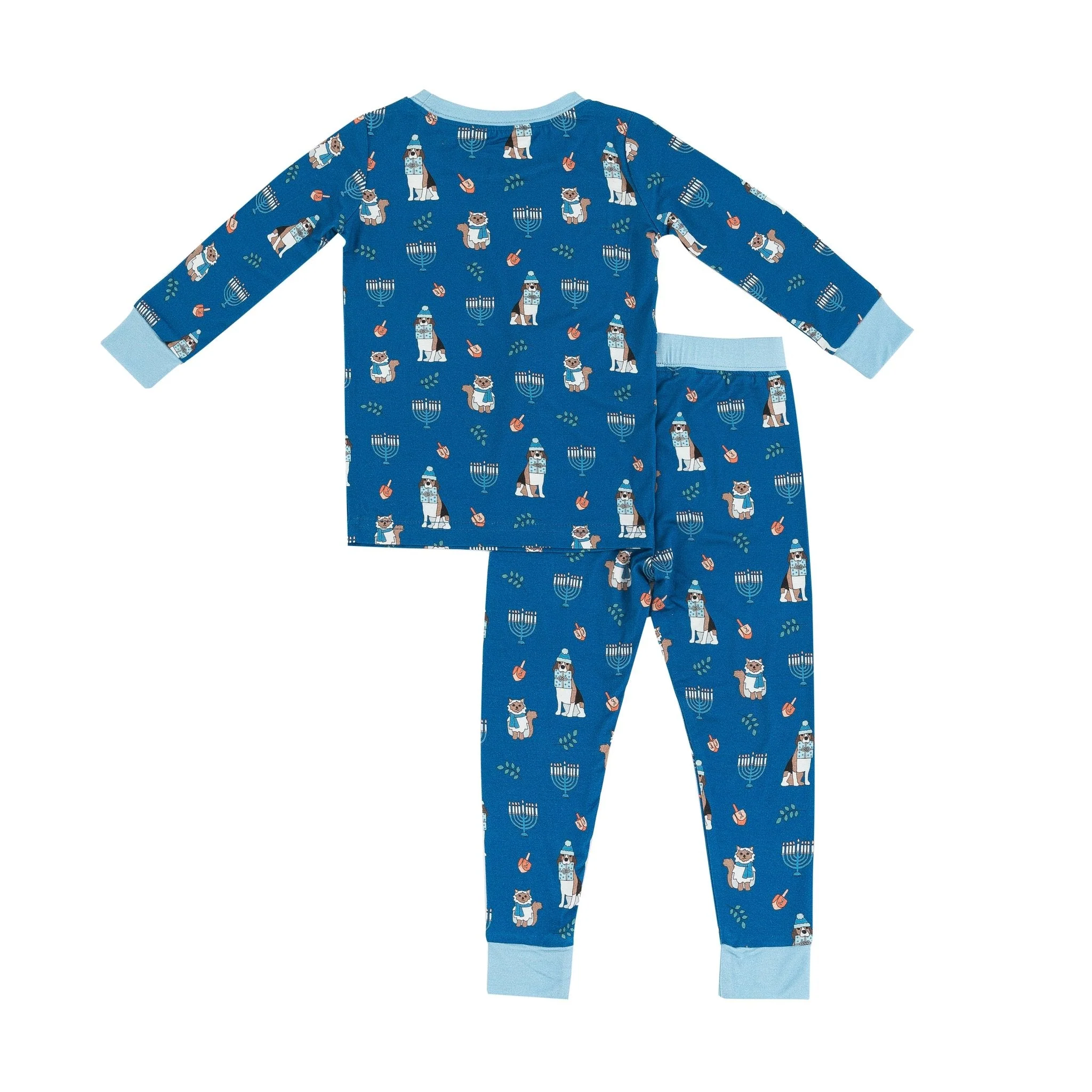 Hanukkah Pets (Women's Long Sleeve PJ) - Blue - Image 4
