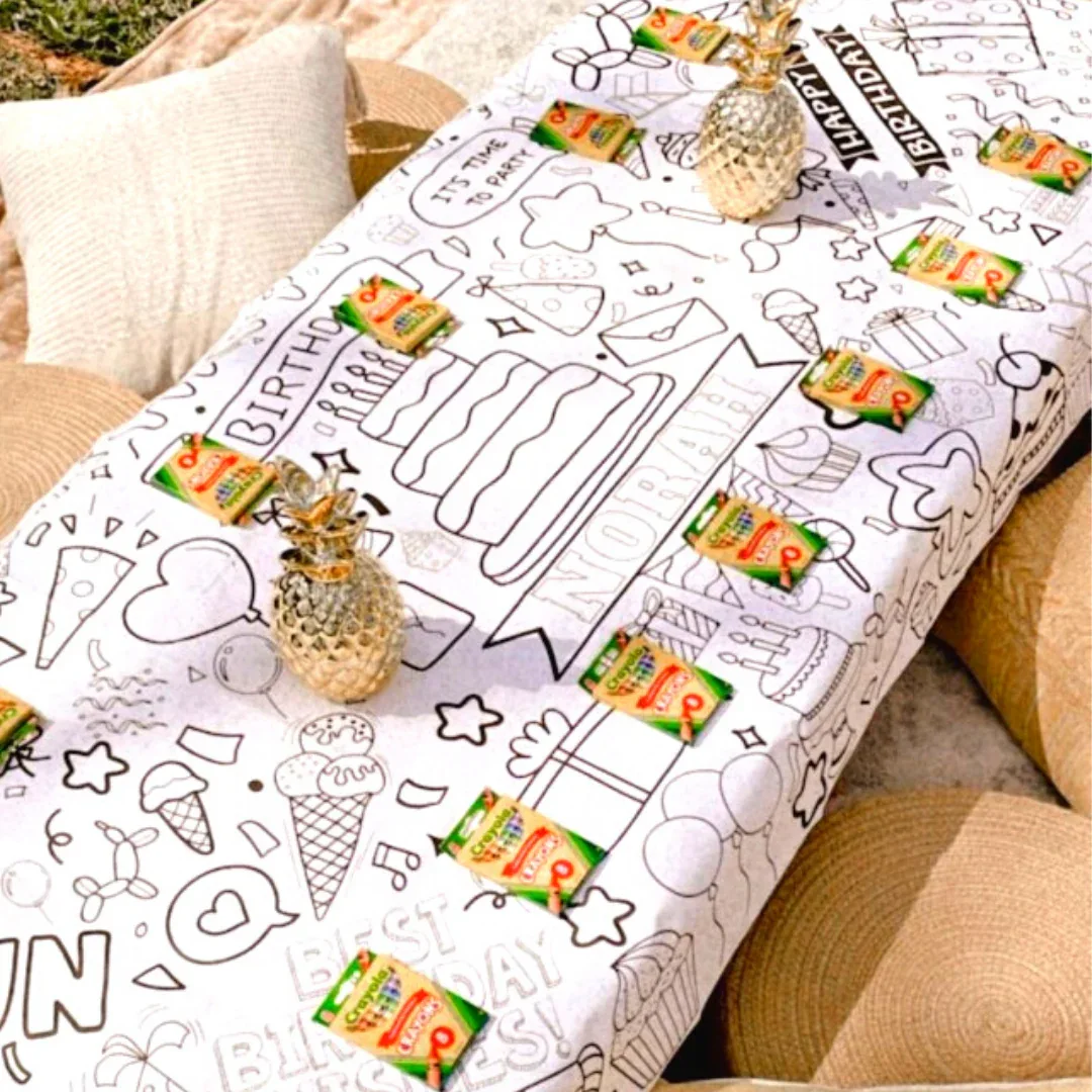 Happy Birthday Coloring Tablecloth - Image 3