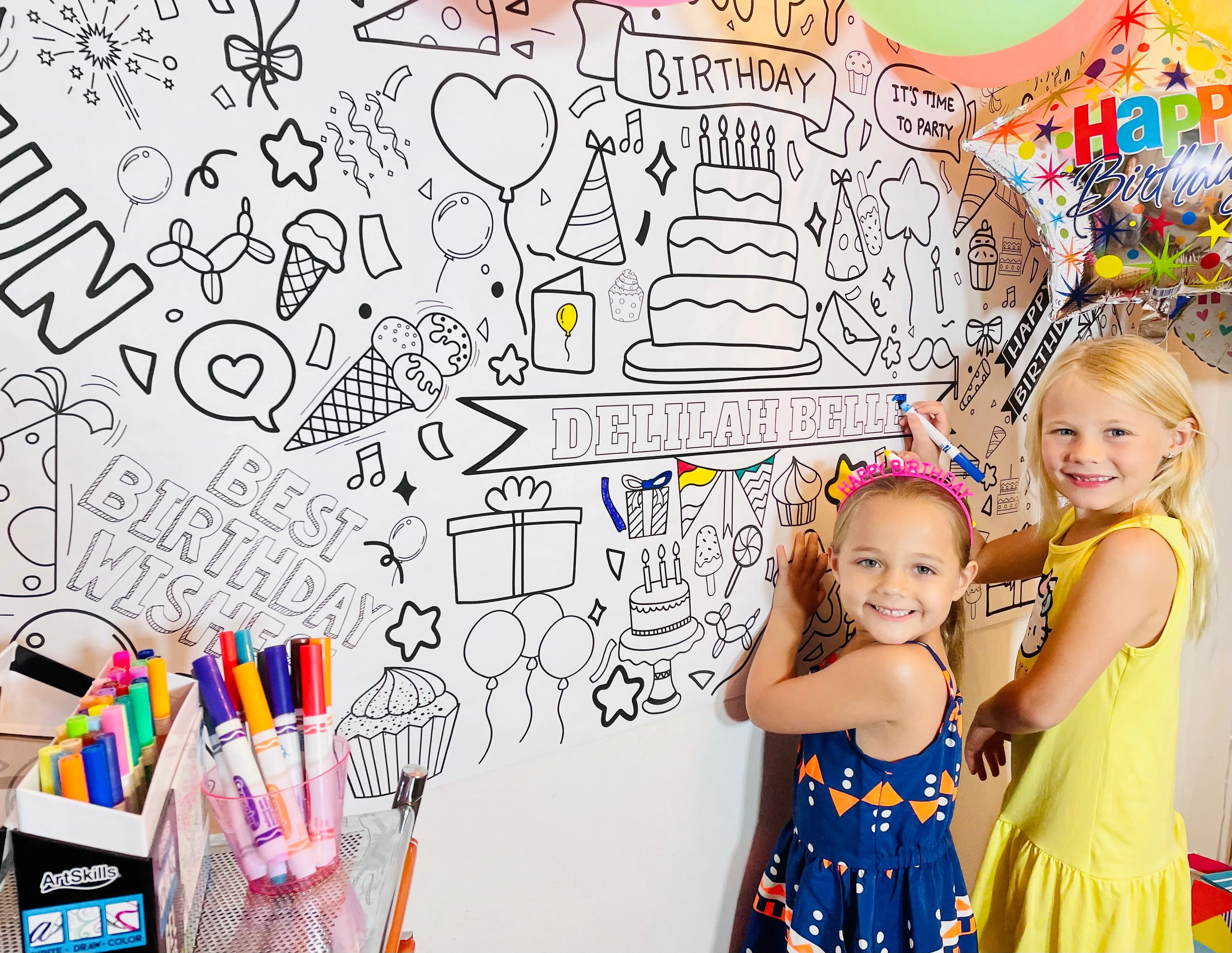 Happy Birthday Coloring Tablecloth - Image 4