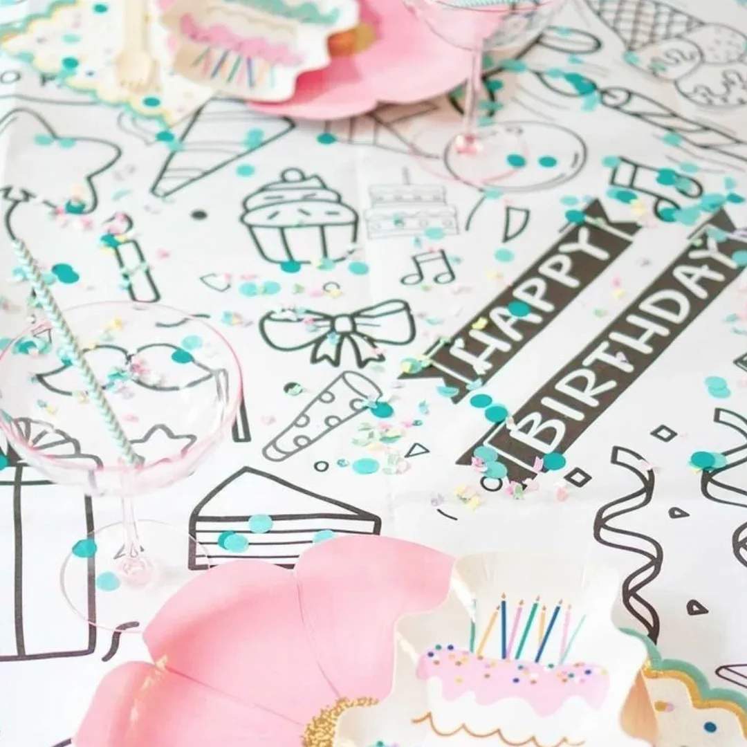 Happy Birthday Coloring Tablecloth - Image 5