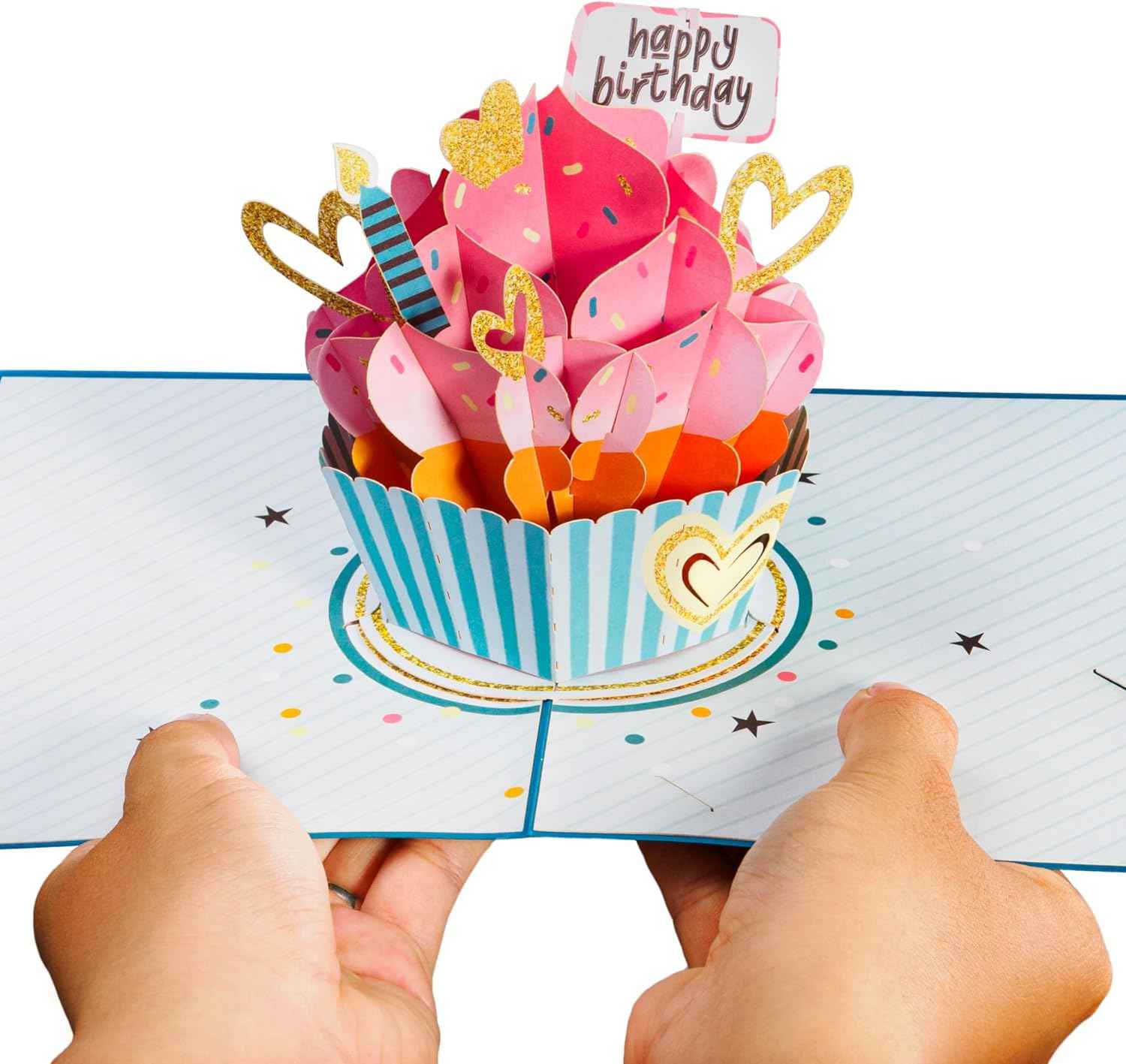 Happy Birthday Cupcake Pop Up Card, with Keepsake - Image 4