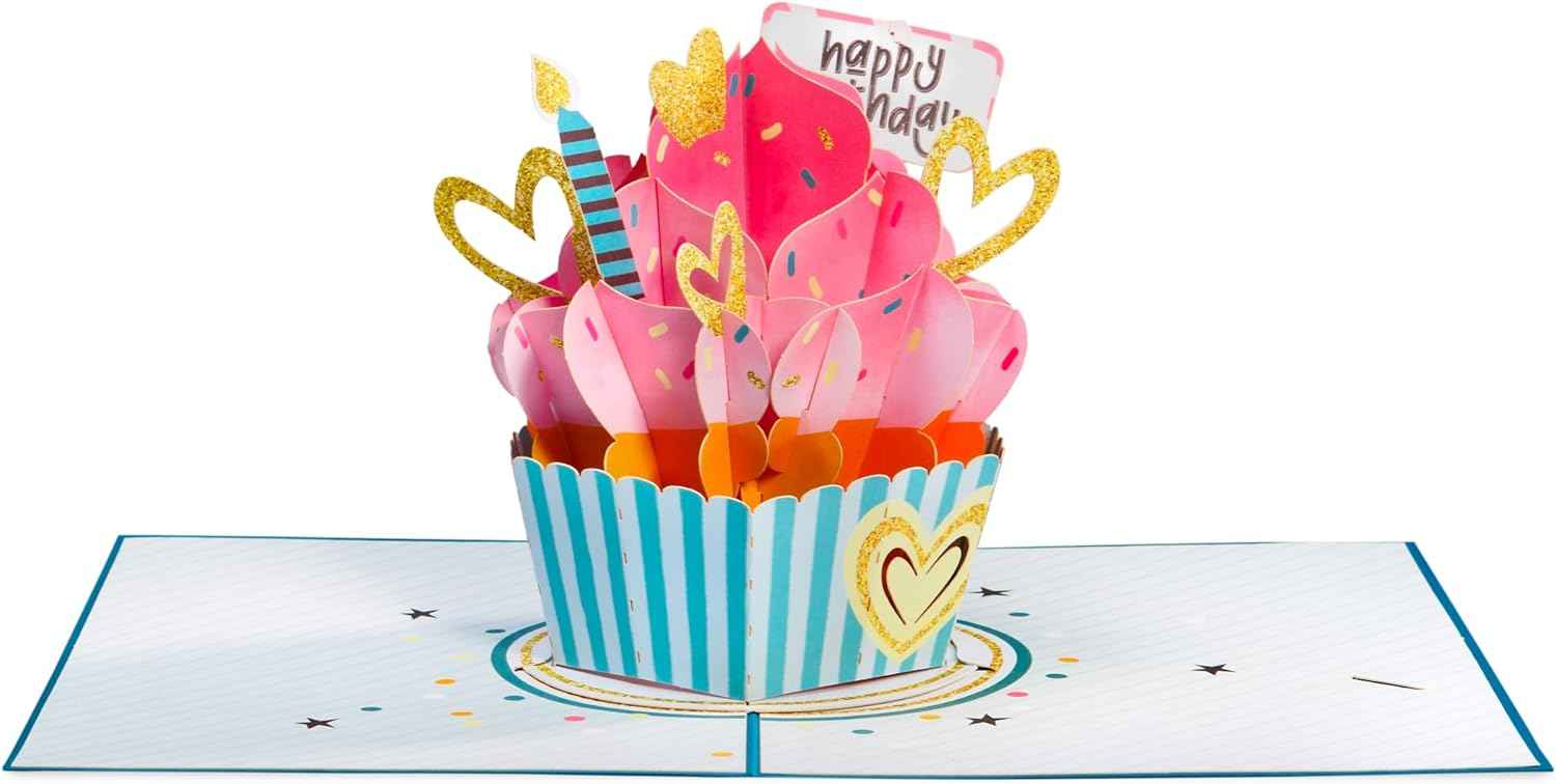 Happy Birthday Cupcake Pop Up Card, with Keepsake - Image 5