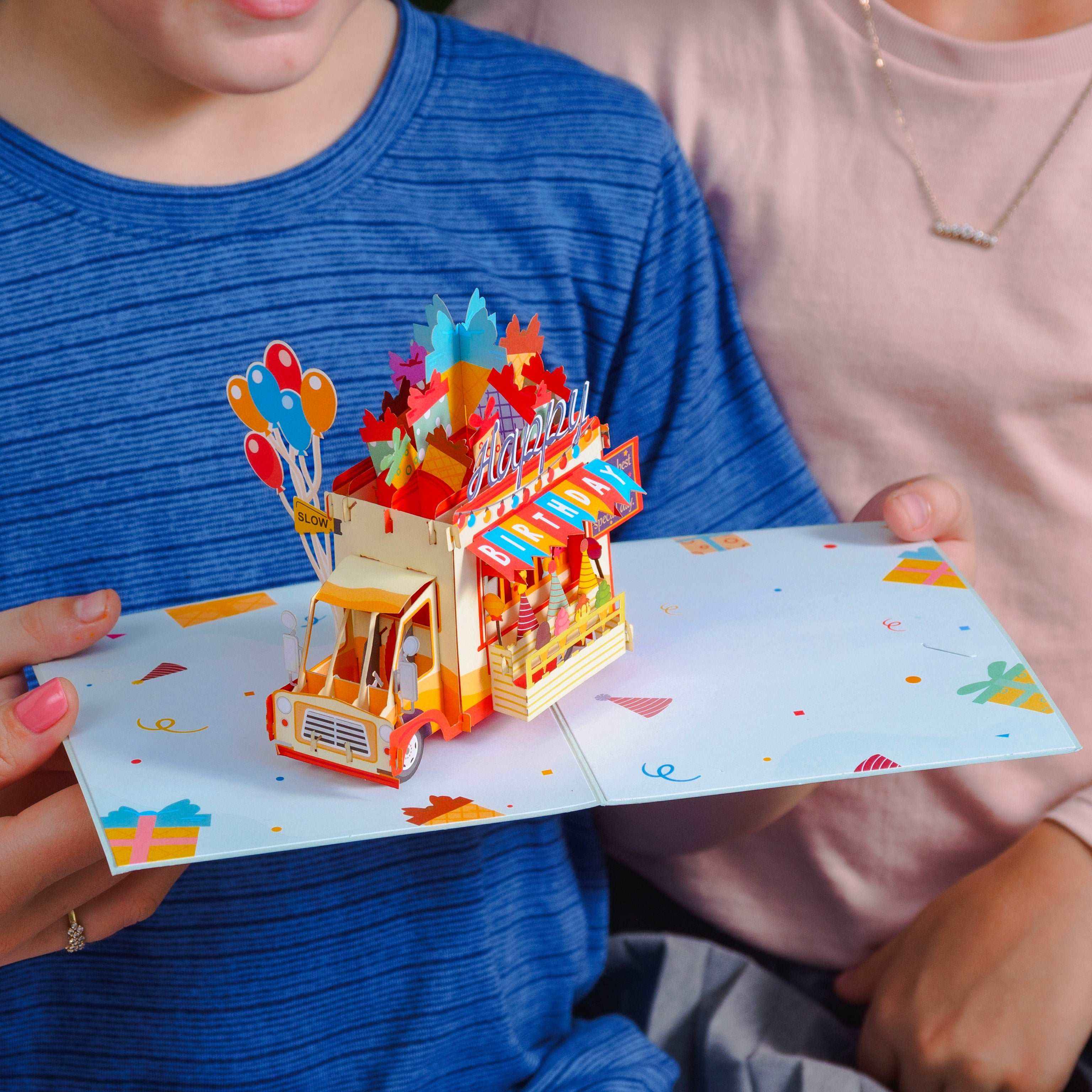 Happy Birthday Ice Cream Truck Pop Up Card - Image 2