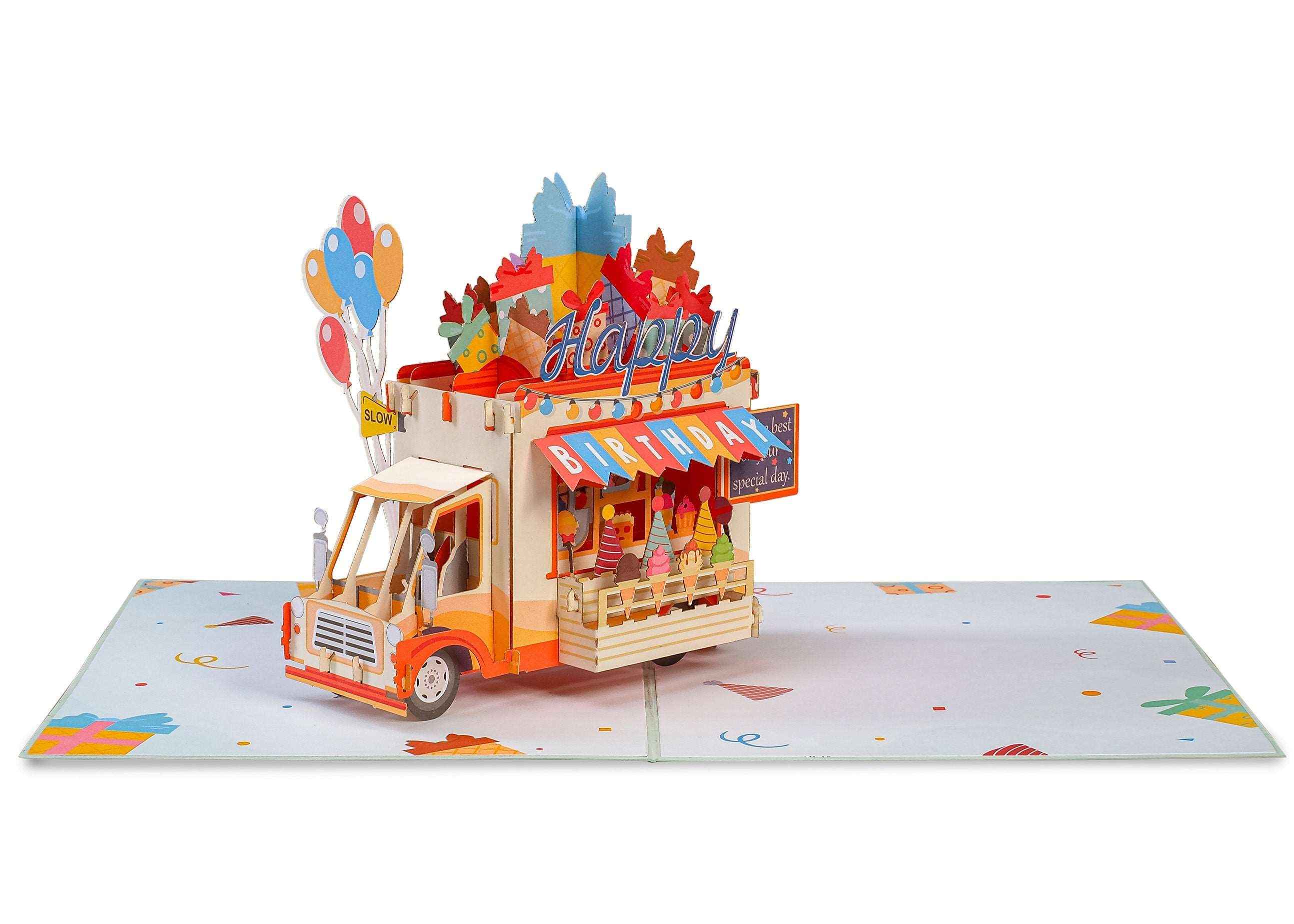 Happy Birthday Ice Cream Truck Pop Up Card - Image 5