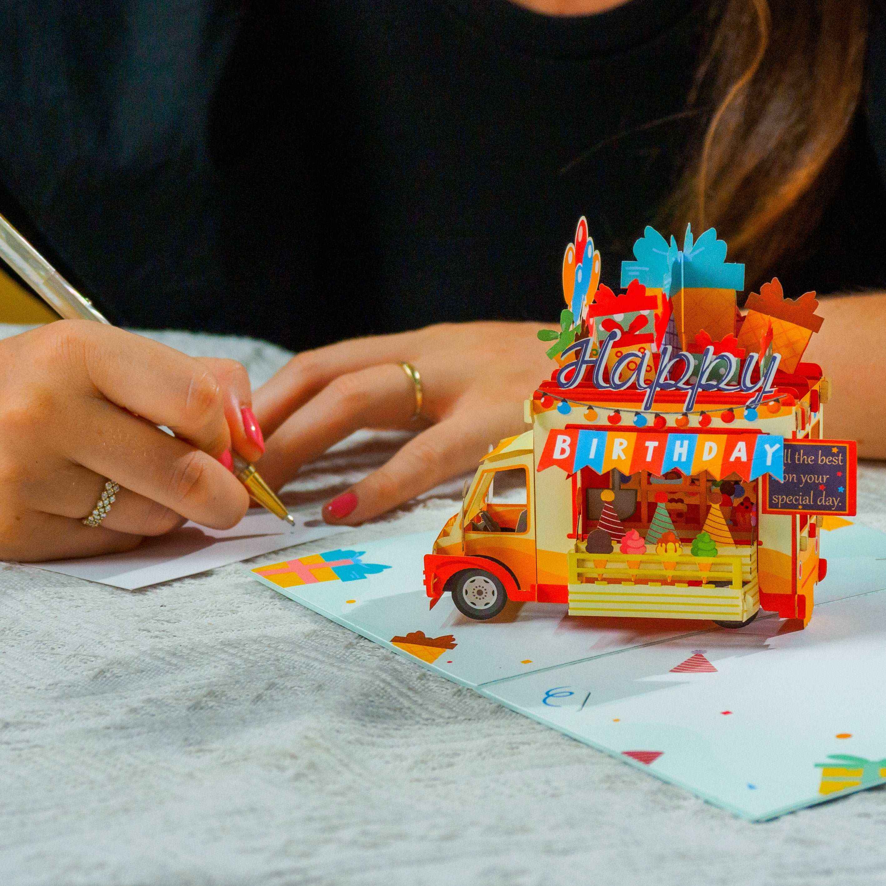 Happy Birthday Ice Cream Truck Pop Up Card - Image 6