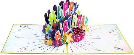 Happy Birthday Pop Up Card (Neon Green) - Image 6