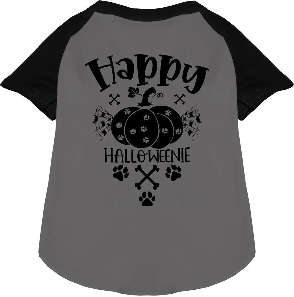 Happy Halloweenie Pet Raglan Shirt - Image 3