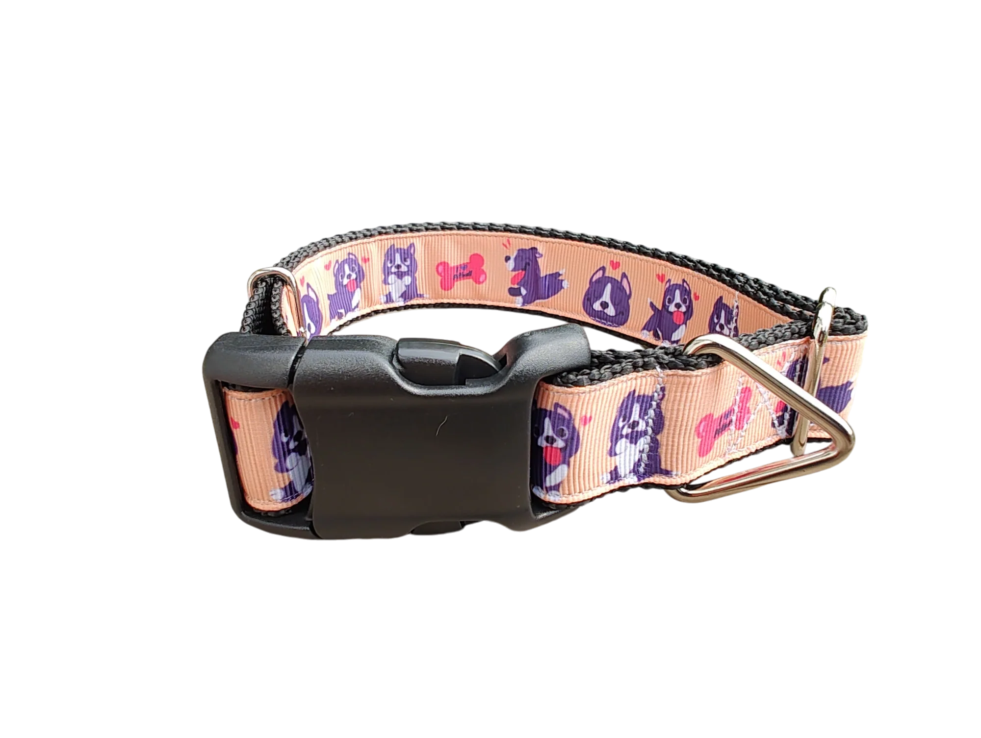 Happy Pitbulls Nylon Dog Collar - Image 2