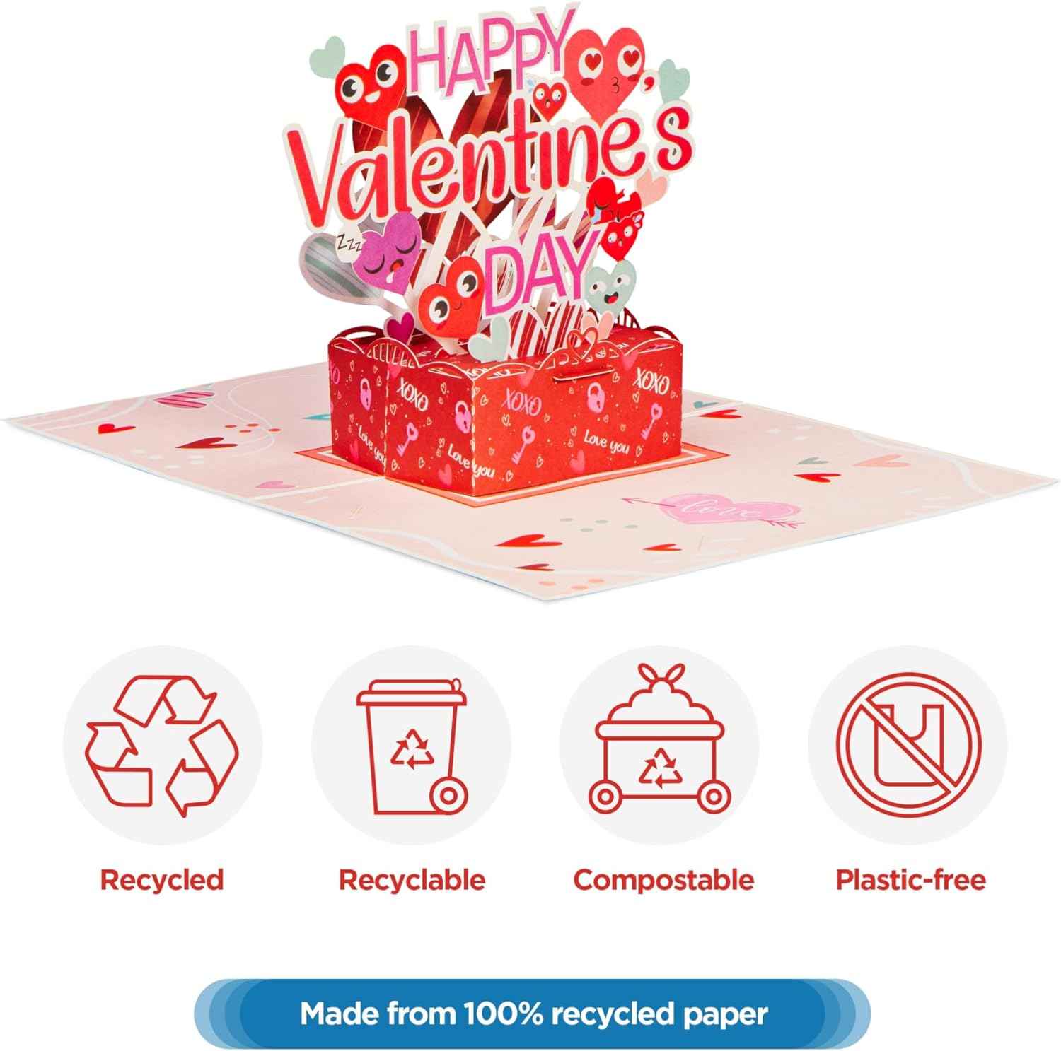 Happy Valentines Day Pop Up Card - Frndly 5" x 7" - Image 6