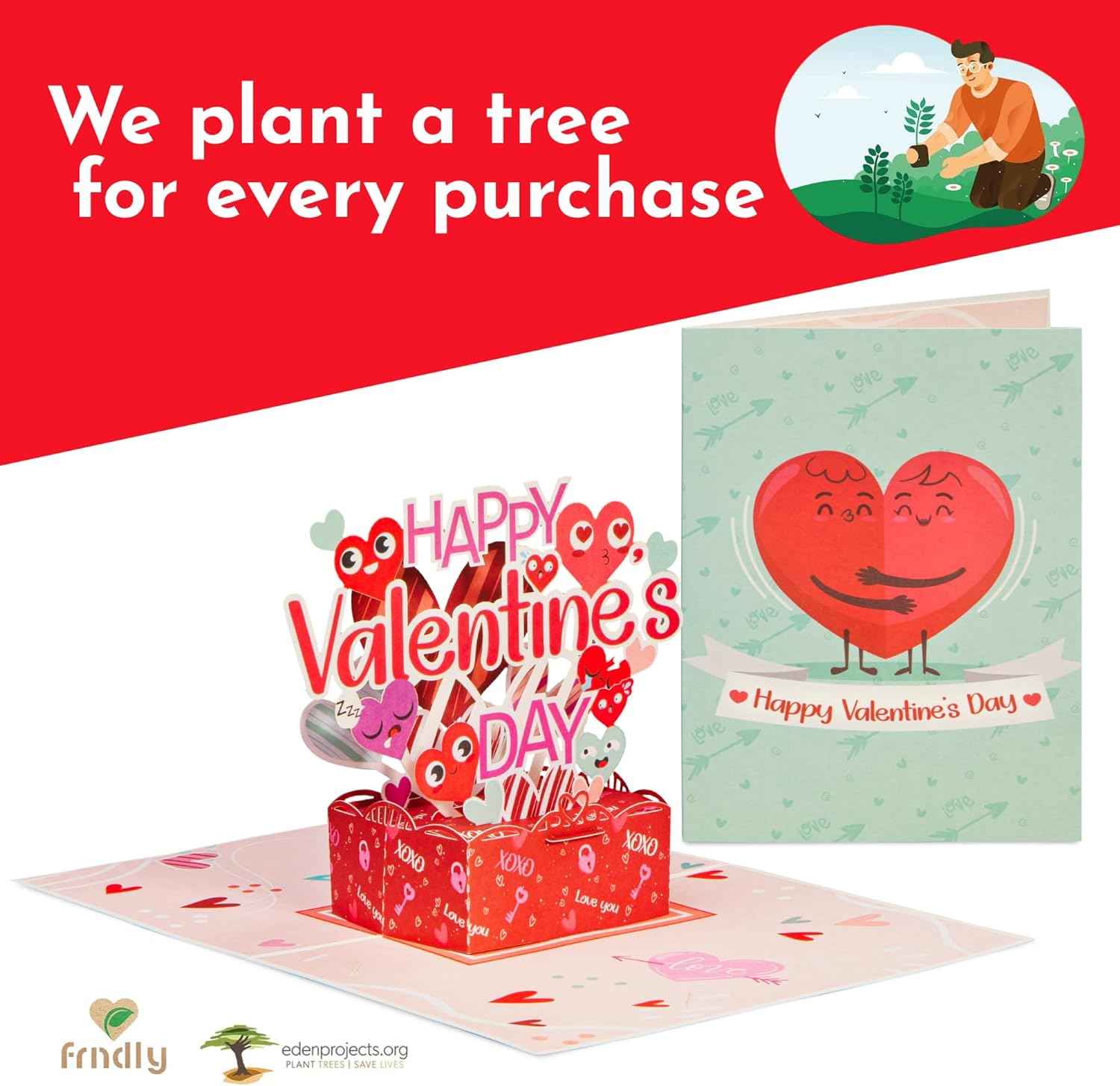 Happy Valentines Day Pop Up Card - Frndly 5" x 7" - Image 7