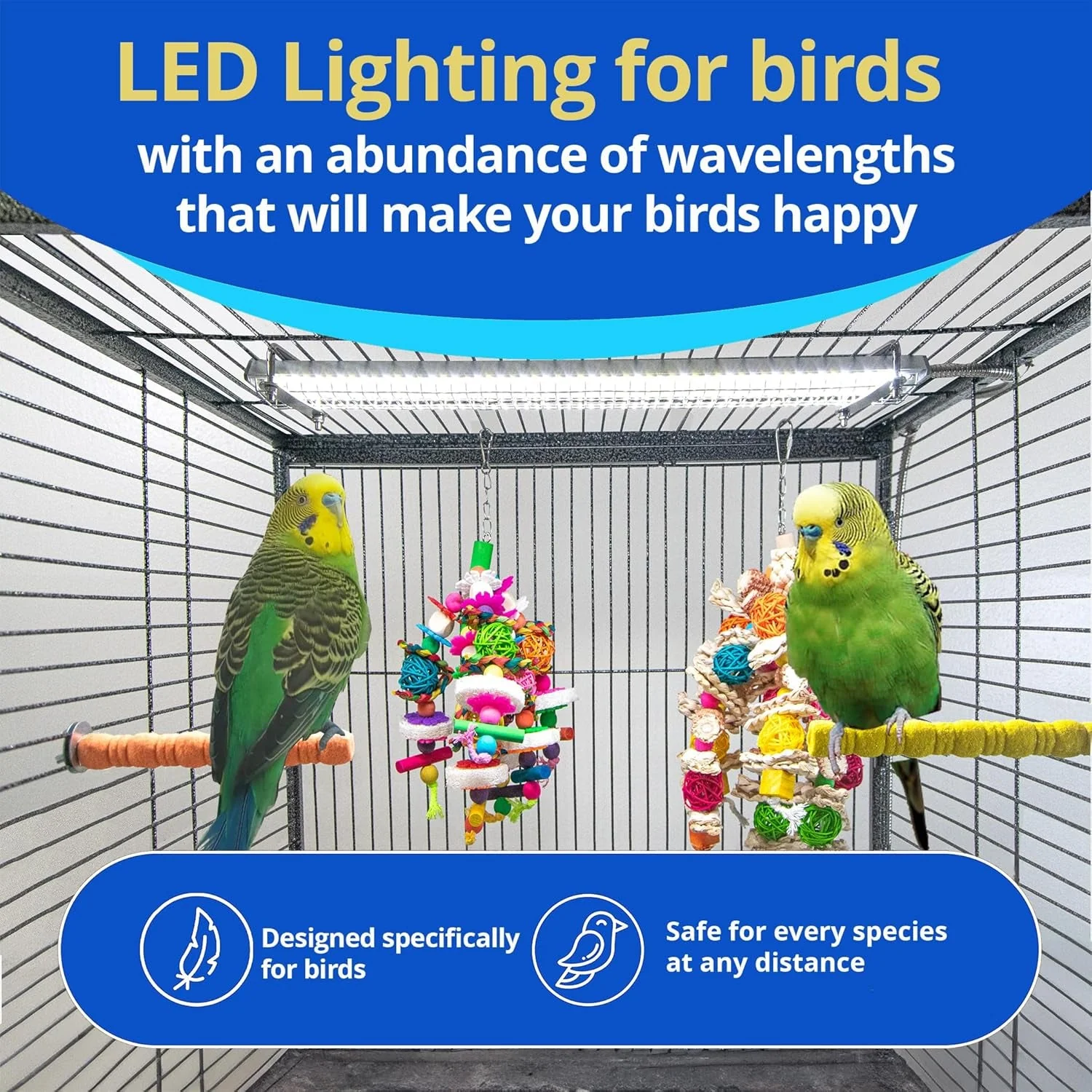 Happybird Lighting Bird Cage Light with Chew Guard - Image 2