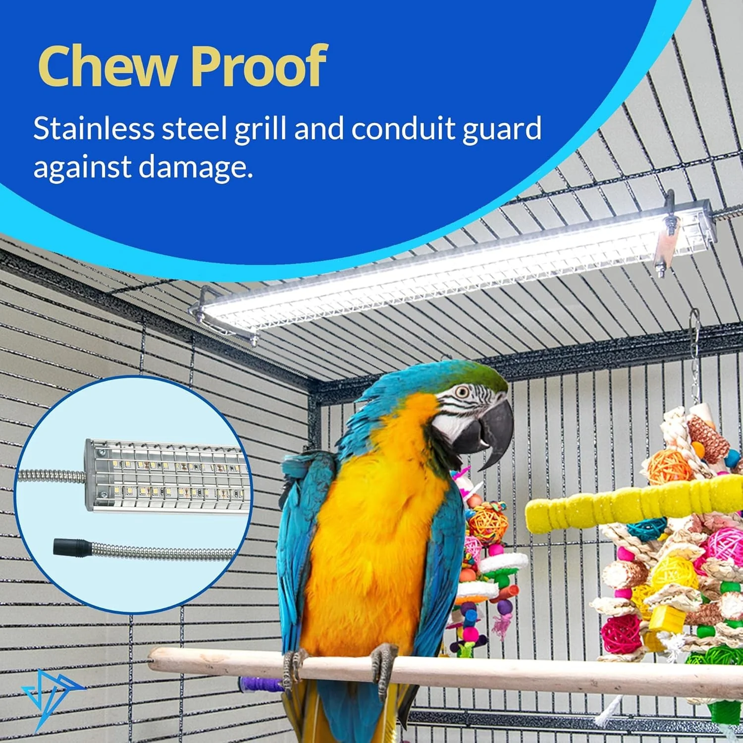 Happybird Lighting Bird Cage Light with Chew Guard - Image 4