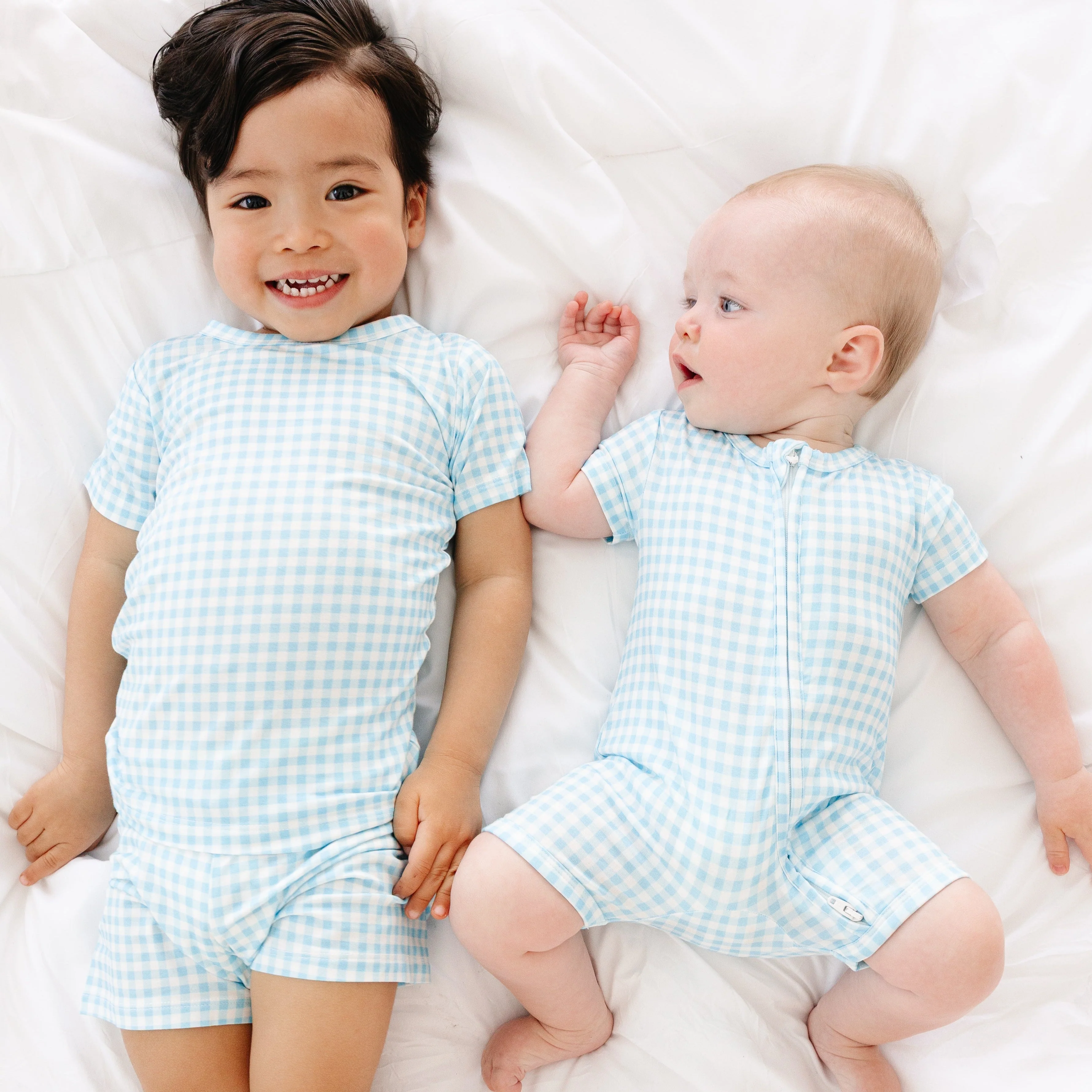 Harbor Gingham Short Sleeve & Shorts Bamboo Sleeper - Image 4