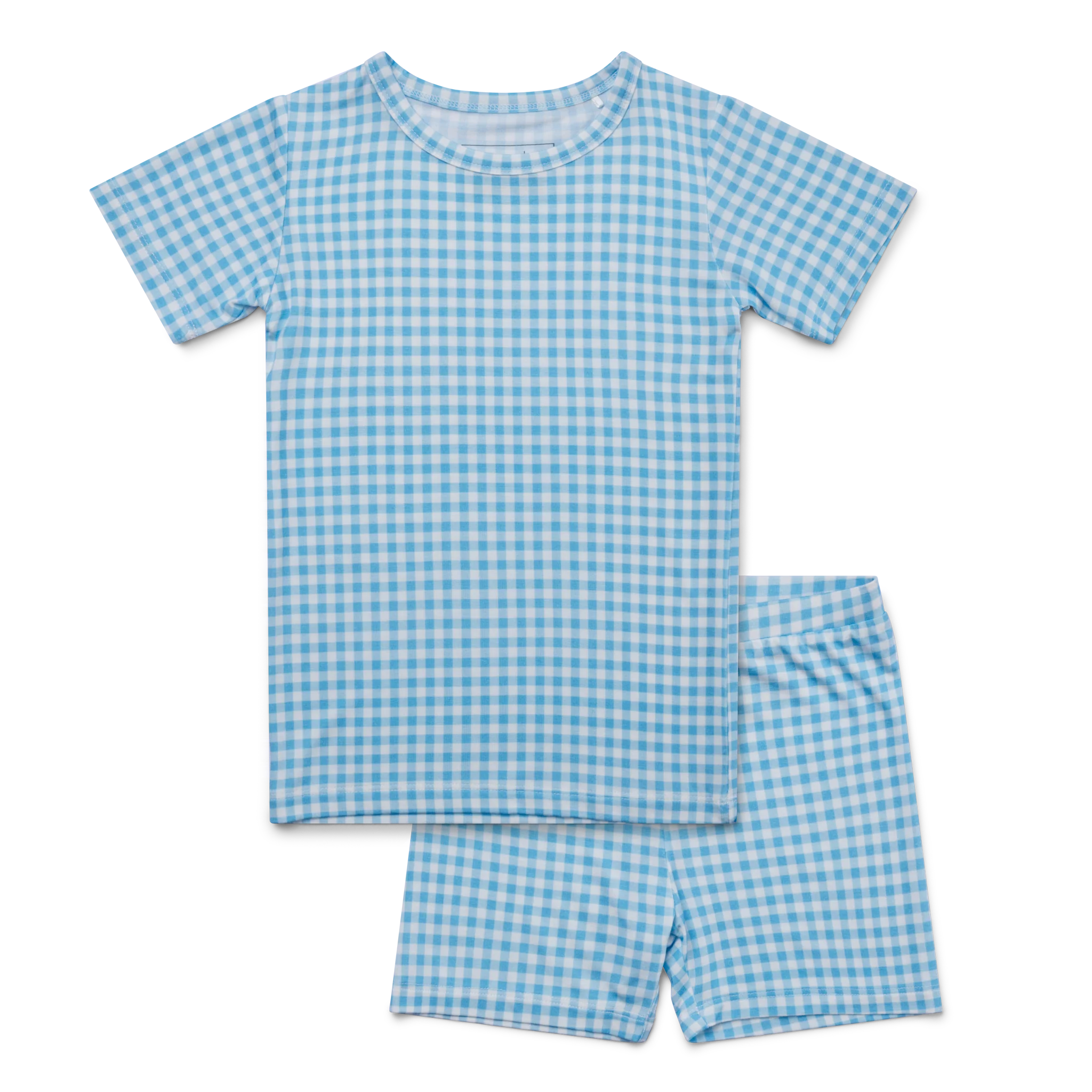 Harbor Gingham Short Sleeve & Shorts Bamboo Toddler Pajama Set - Image 2