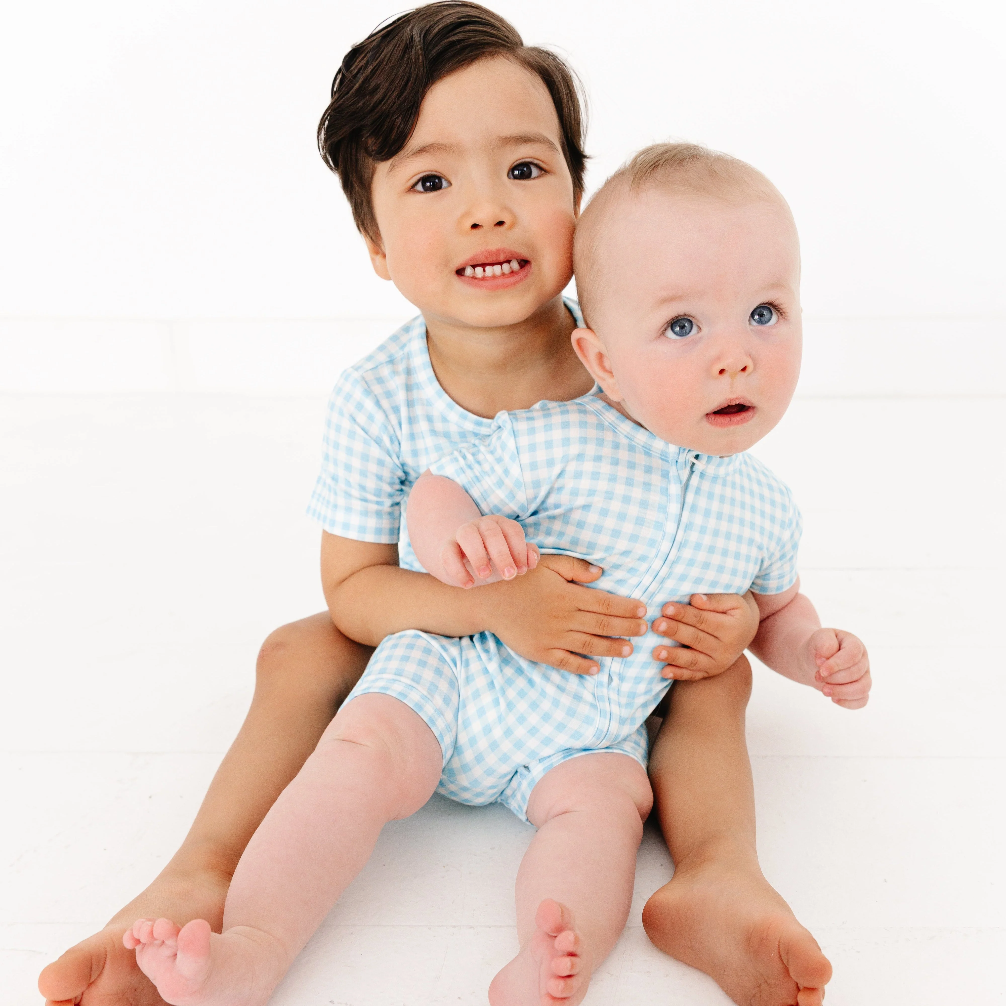 Harbor Gingham Short Sleeve & Shorts Bamboo Toddler Pajama Set - Image 3
