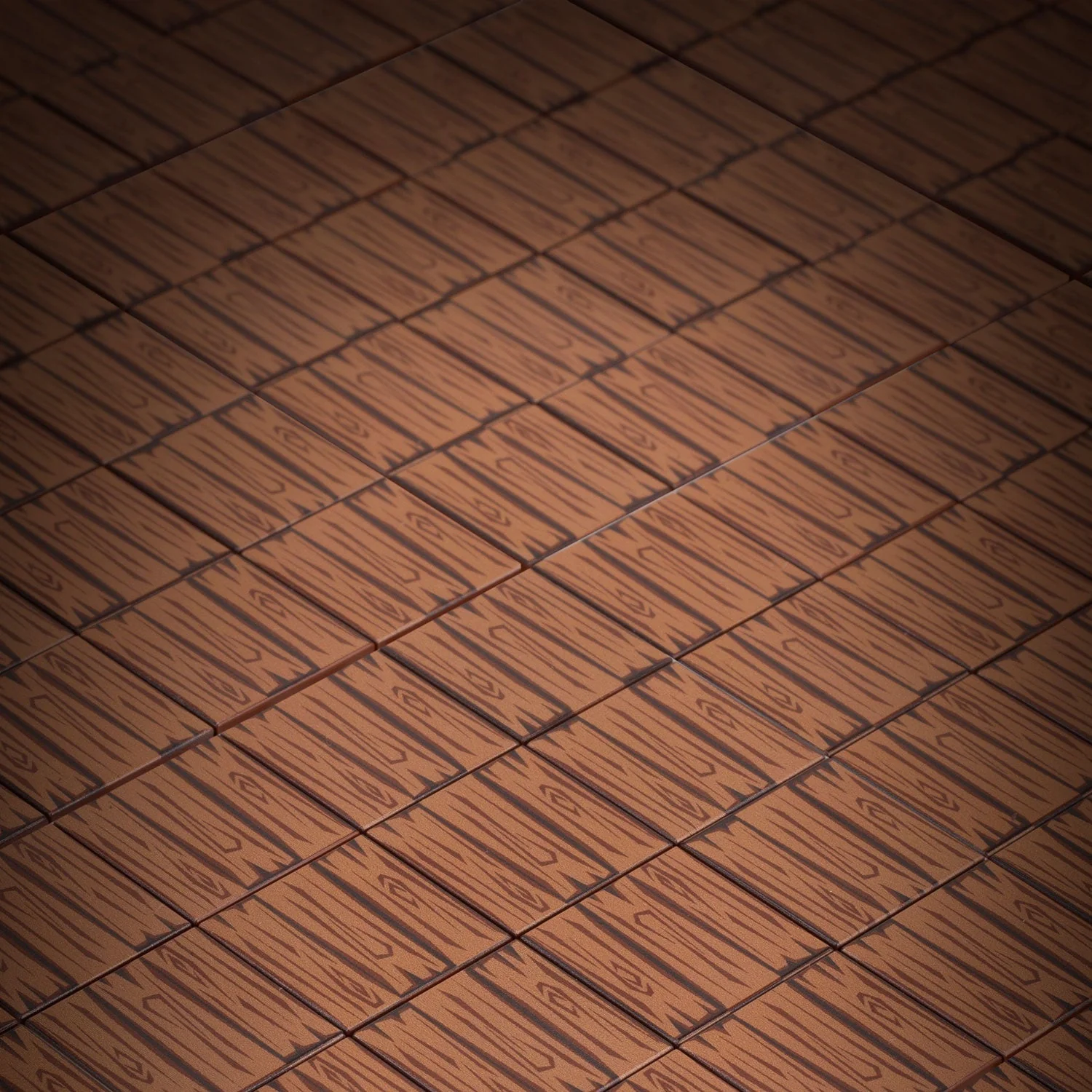 Hardwood Minifig Flooring (Rough, Dark) 2x2 Tile made using LEGO part - Image 2