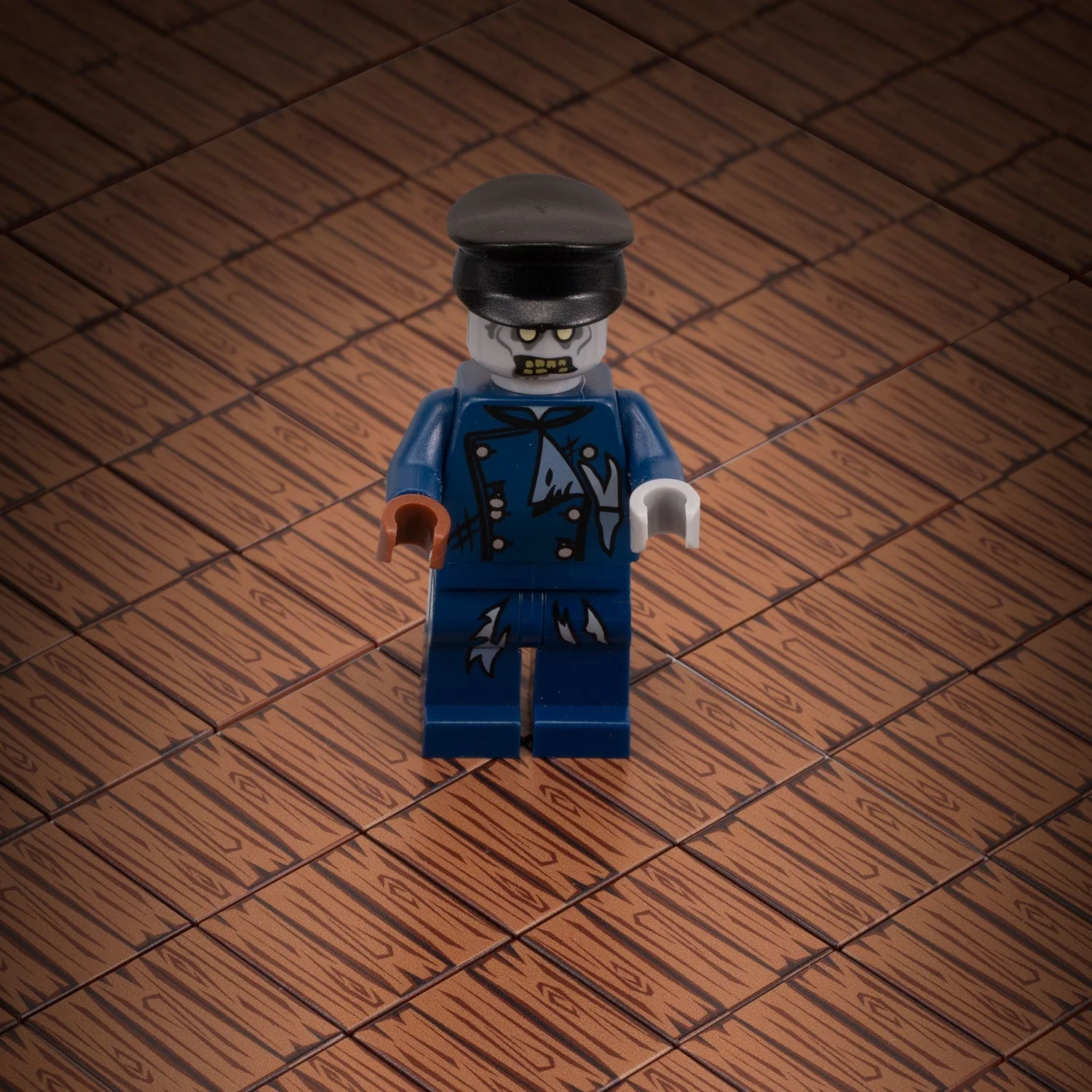 Hardwood Minifig Flooring (Rough, Dark) 2x2 Tile made using LEGO part - Image 3