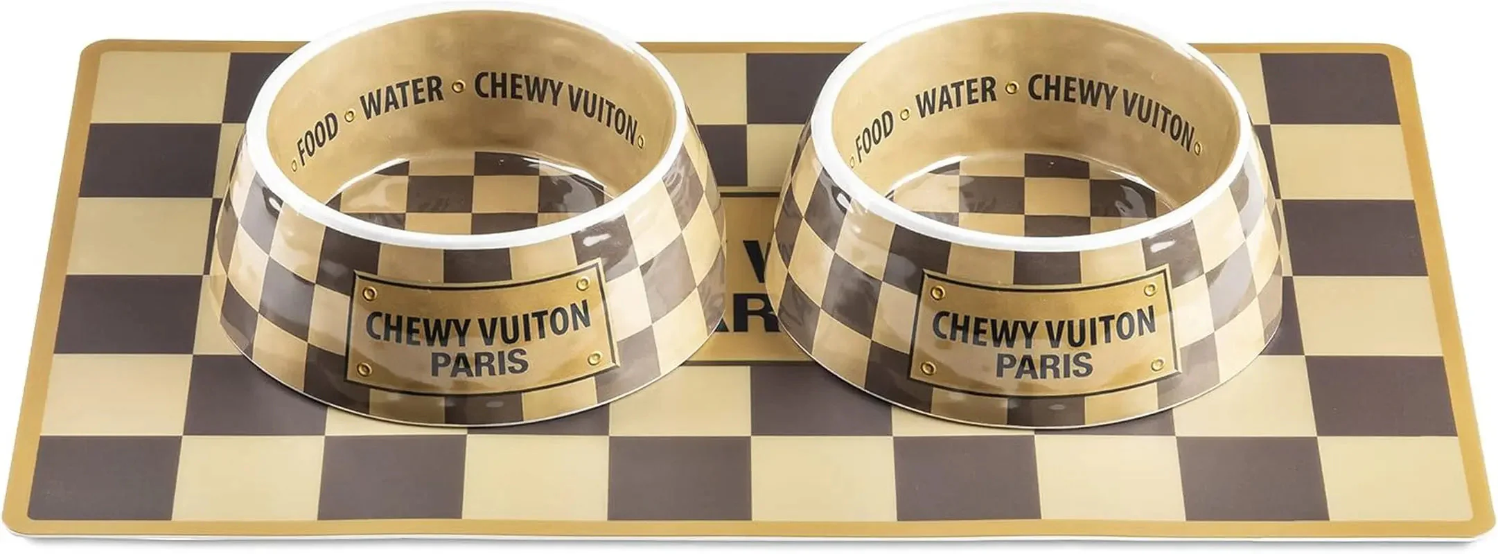 Haute Diggity Dog Chewy Vuiton Dog Bowl Set | BPA-Free, Non-Skid (2-Pack) - Image 11