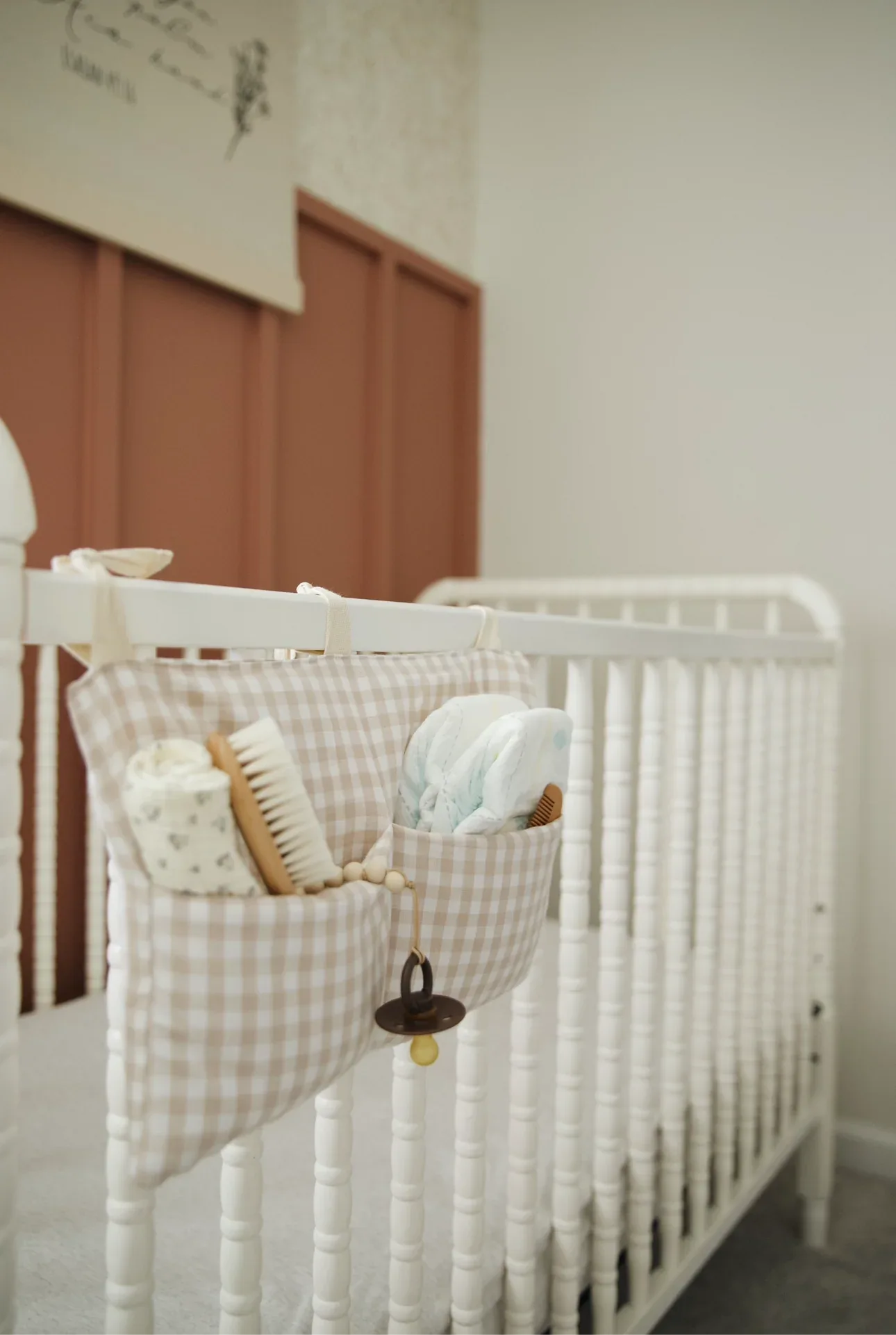 Haven Baby Crib Diaper Caddy Storage Organizer Nursery Room - Image 5