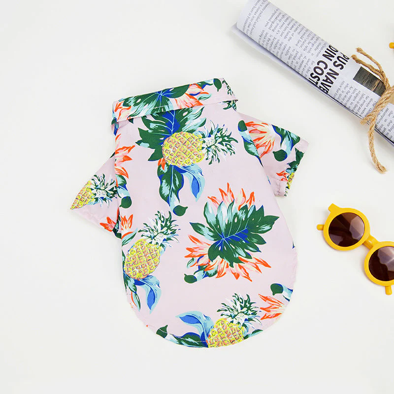 Hawaiian Pet Beach Shirt – Tropical Print Summer Outfit - Image 3