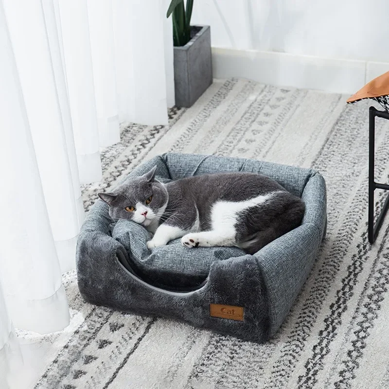Heated Cat Bed – Self Warming Triangle Cat Cave for Indoor Pets - Image 4