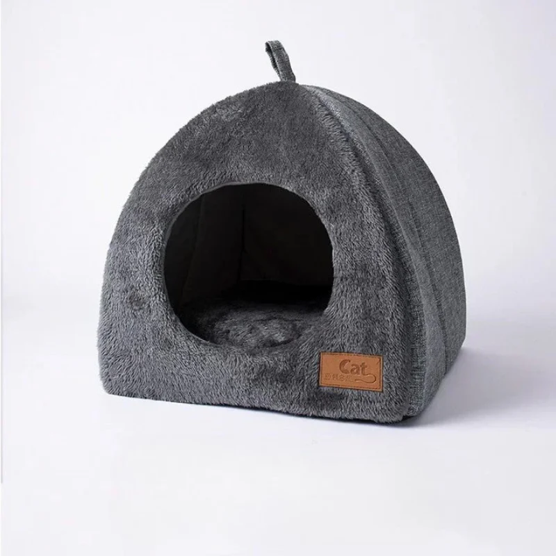 Heated Cat Bed – Self Warming Triangle Cat Cave for Indoor Pets - Image 8