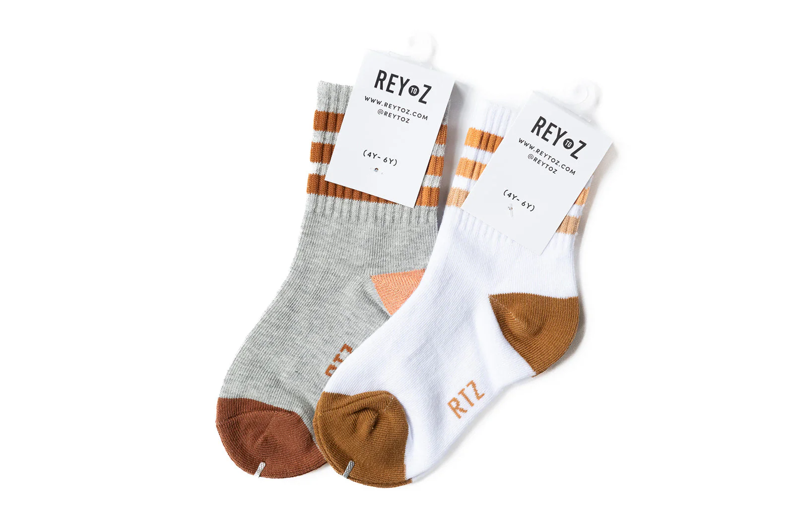 Heather Grey & Brown Stripe Socks - Image 2